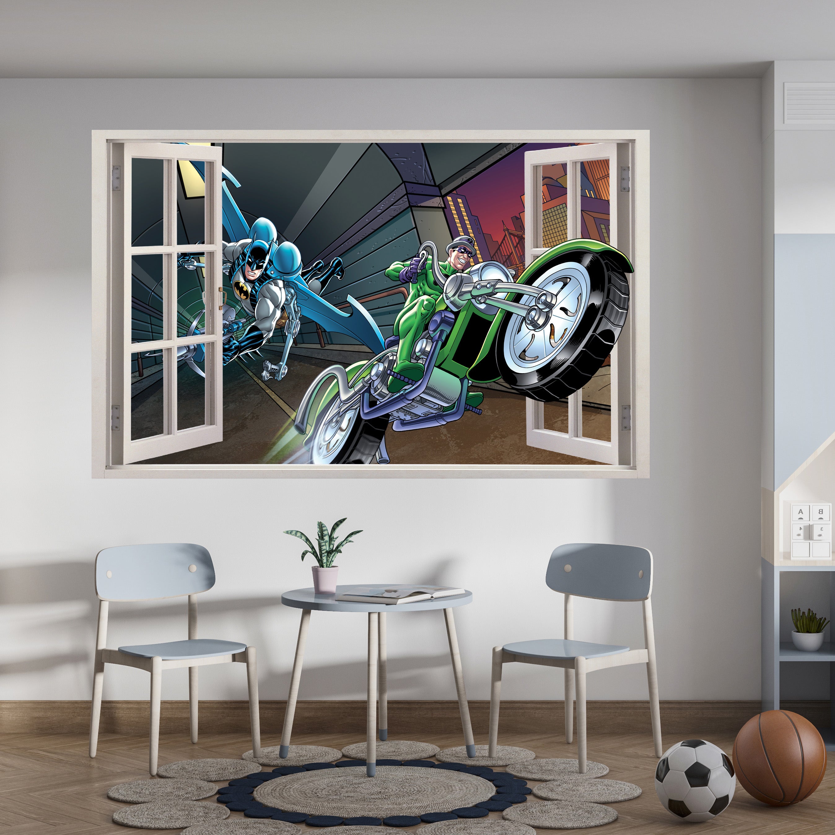 Batman & The Riddler Superhero 3D Window Wall Sticker Decal