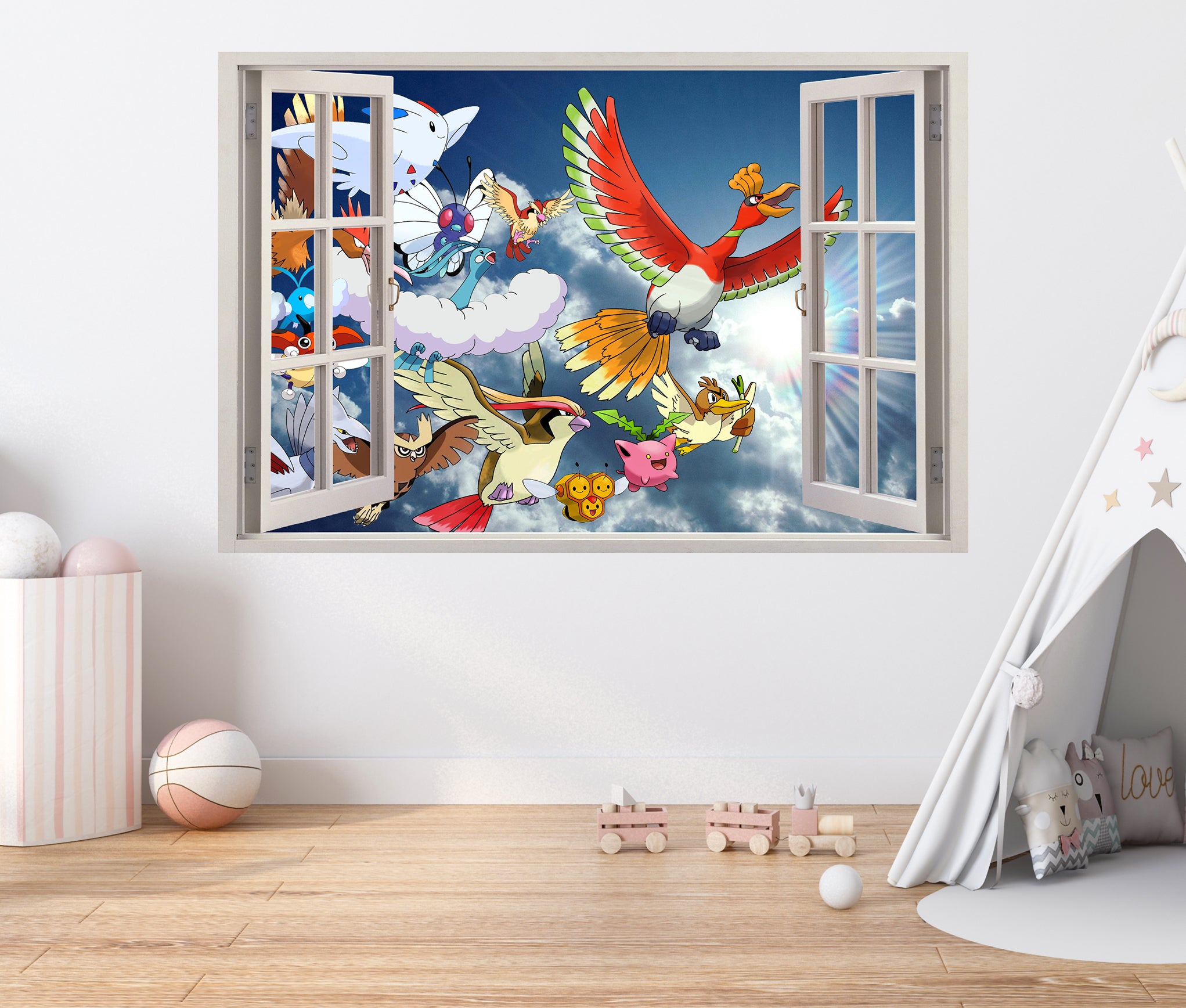 Sky Pokemon 3D Window Wall Sticker Removable Decal Home Decor Mural Wall Art DZ1091
