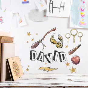 Harry Potter Name Wizard Elements Wall Sticker for Kids Personalized Custom Name Decal