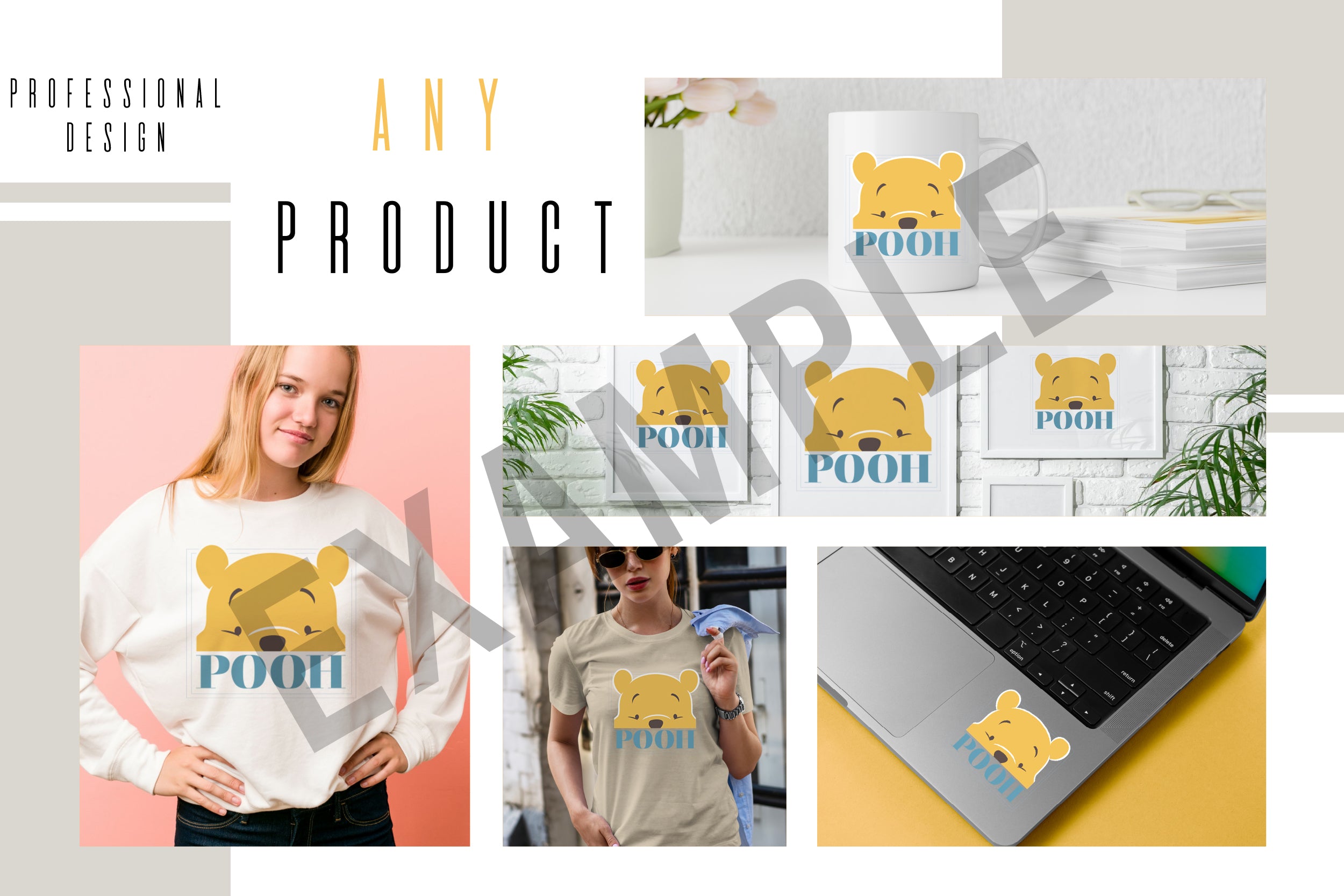 Winnie The Pooh Premium Layered SVG Vector for Cricut and Silhouette Digital File Download