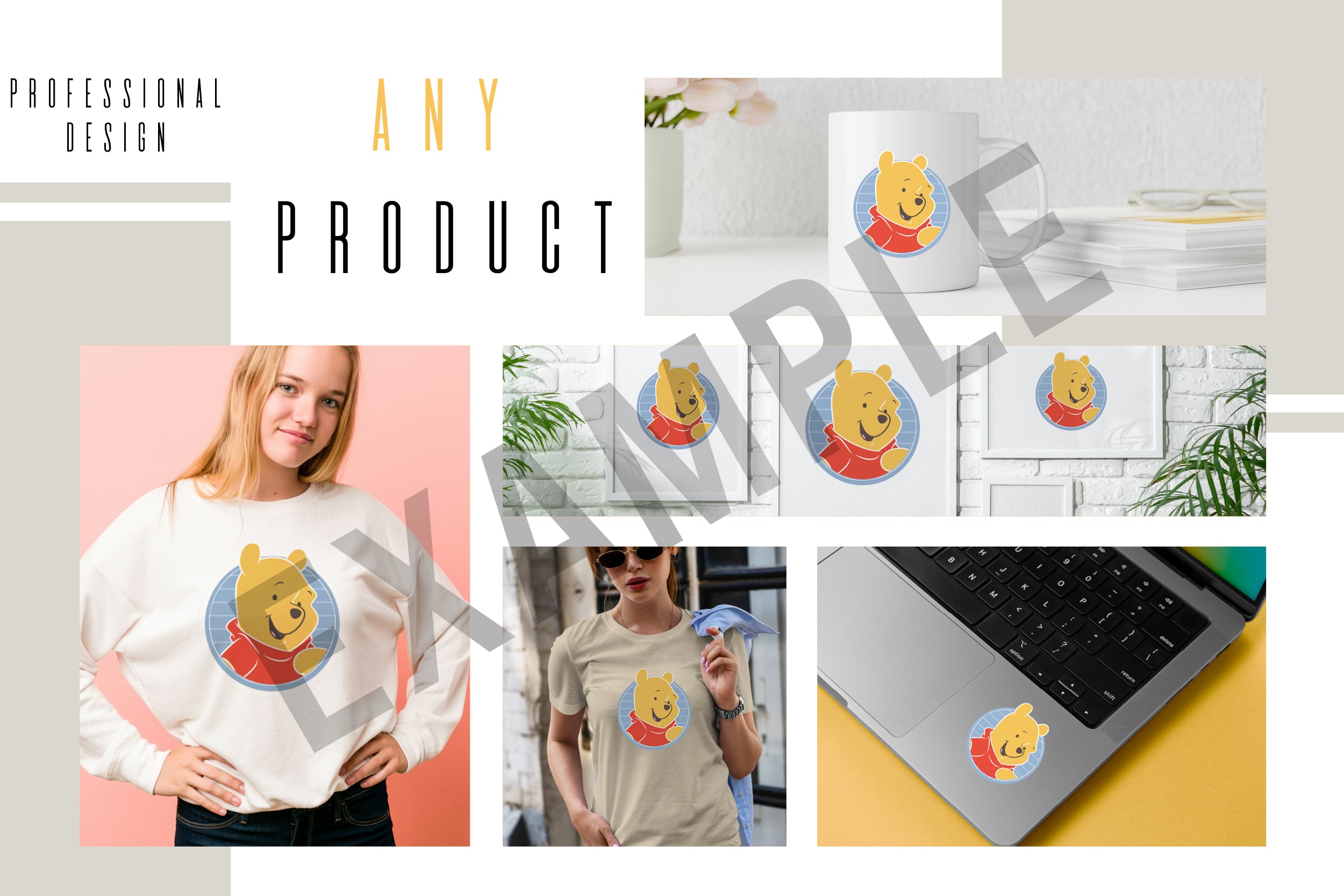 Winnie The Pooh Premium Layered SVG Vector for Cricut and Silhouette Digital File Download