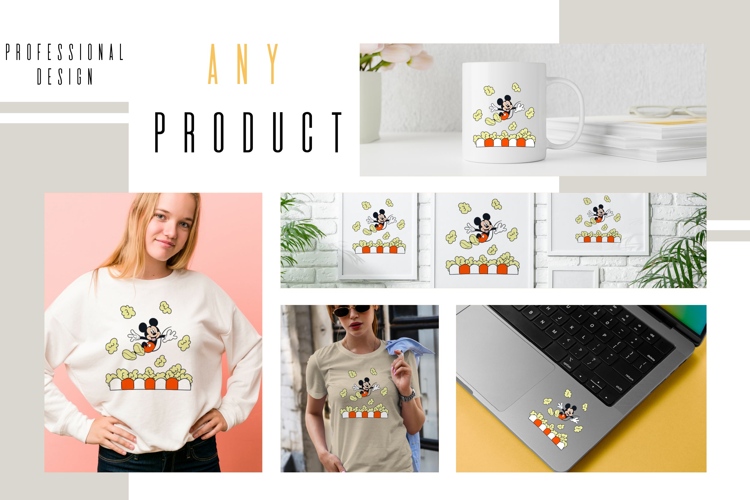 Mickey Mouse Movie Night Premium Layered SVG Vector for Cricut and Silhouette Digital File Download