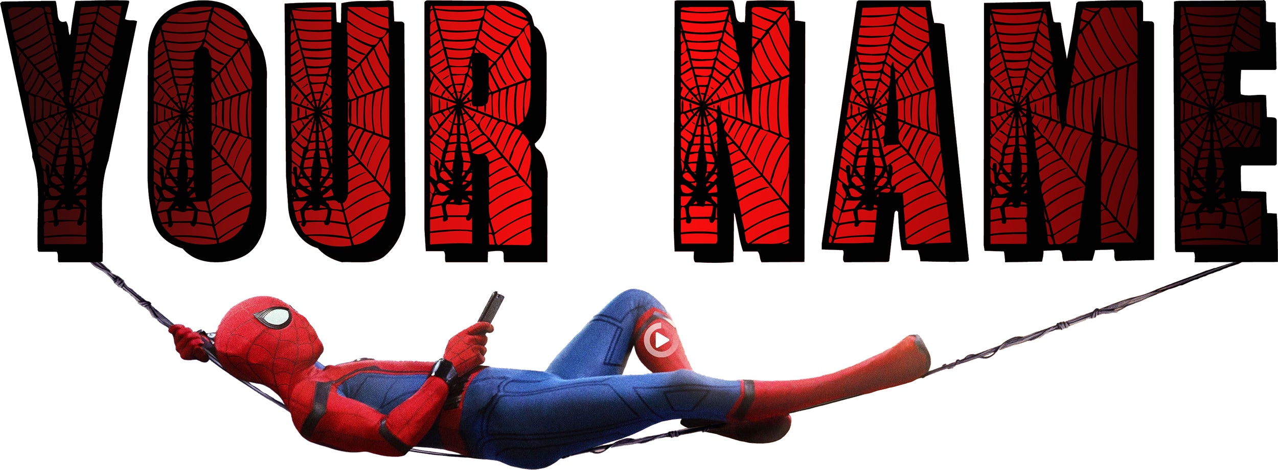 Spiderman Hanging Super Heroes Personalized Custom Name Wall Sticker Decal