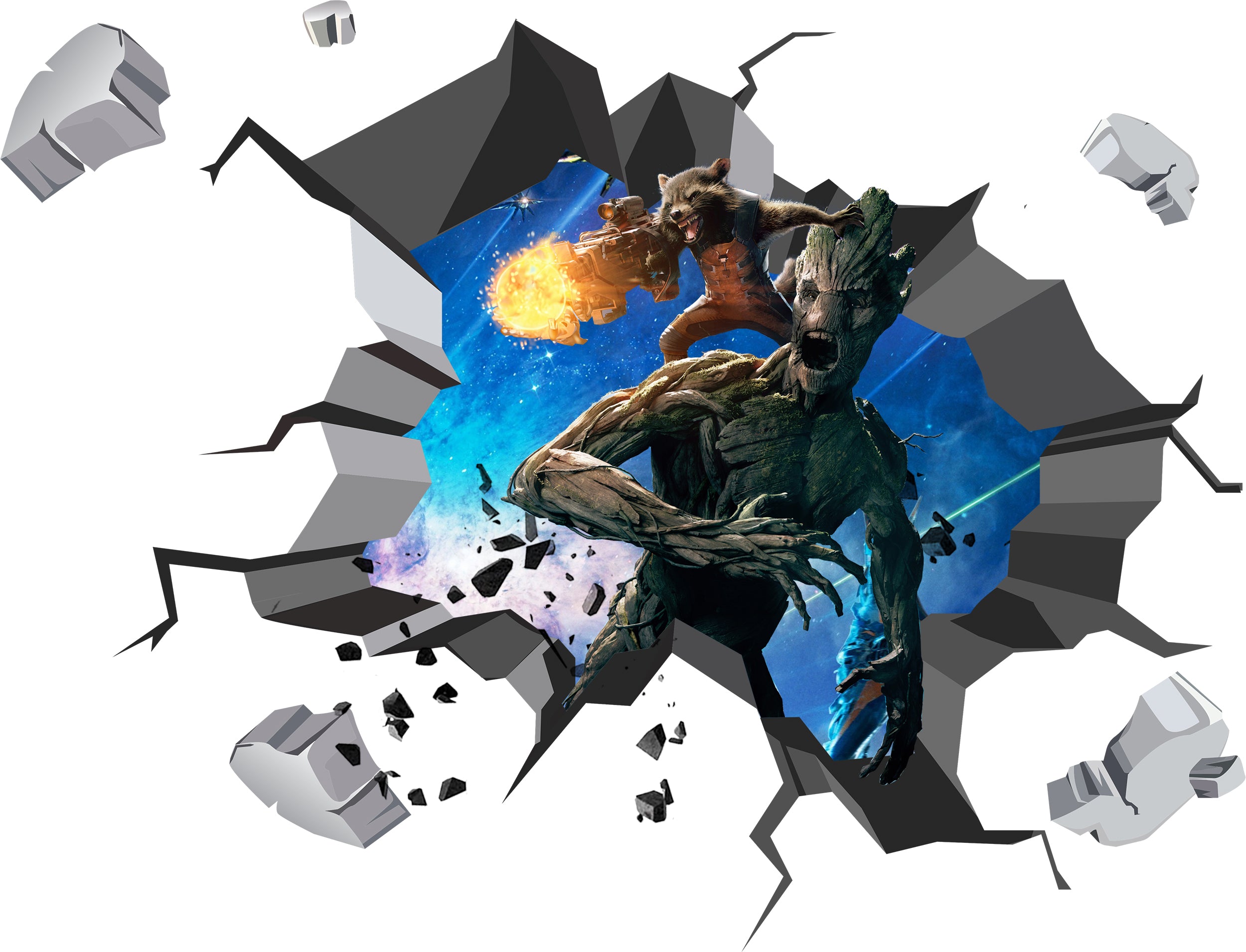 Guardians Of the Galaxy 3D Explosion Effect Wall Sticker Decal GRD01