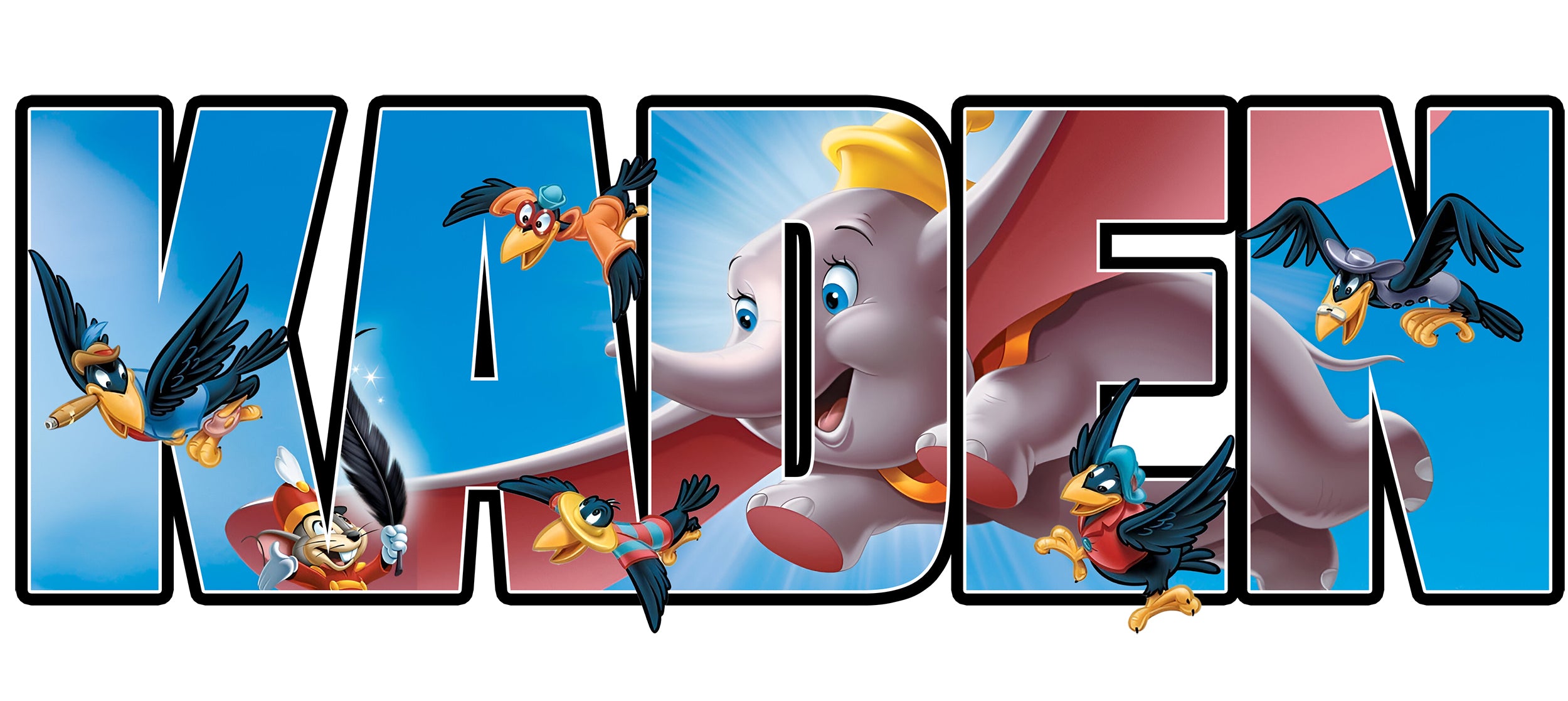 Dumbo Disney Personalized Name Wall Sticker Removable Decal Custom Decor Art MDB02