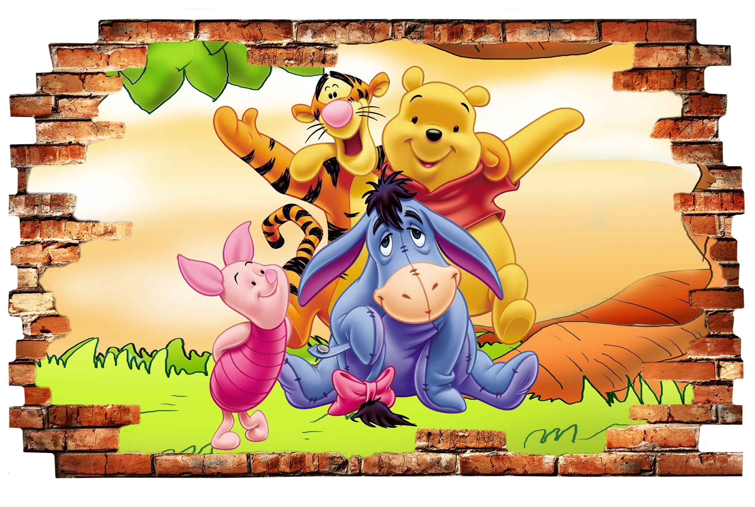 Winnie The Pooh 3D Smashed Wall Decal Removable Sticker Art Decor WTP28