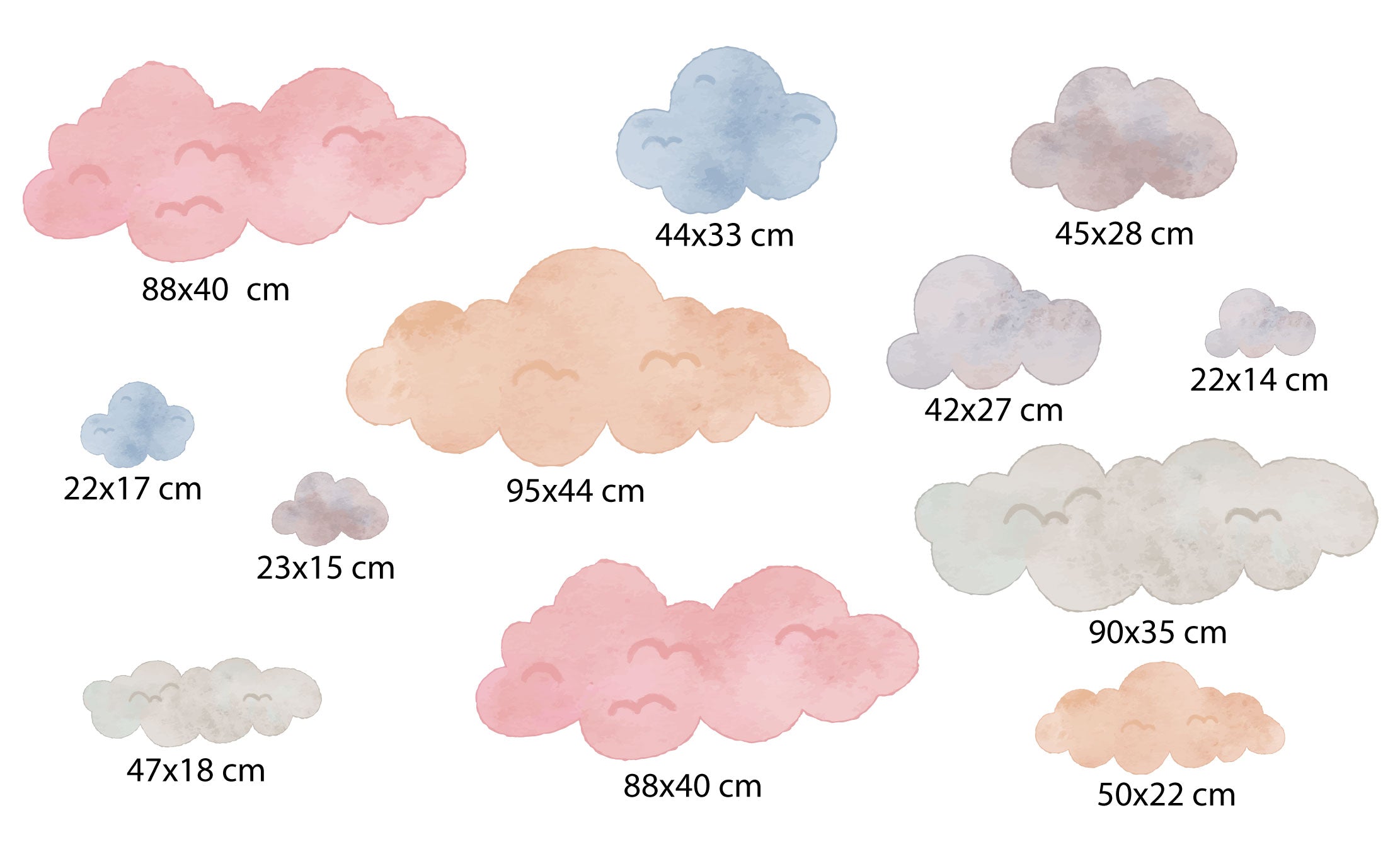 Clouds Wall Decal Kids Room Nursery Wall Art Decor