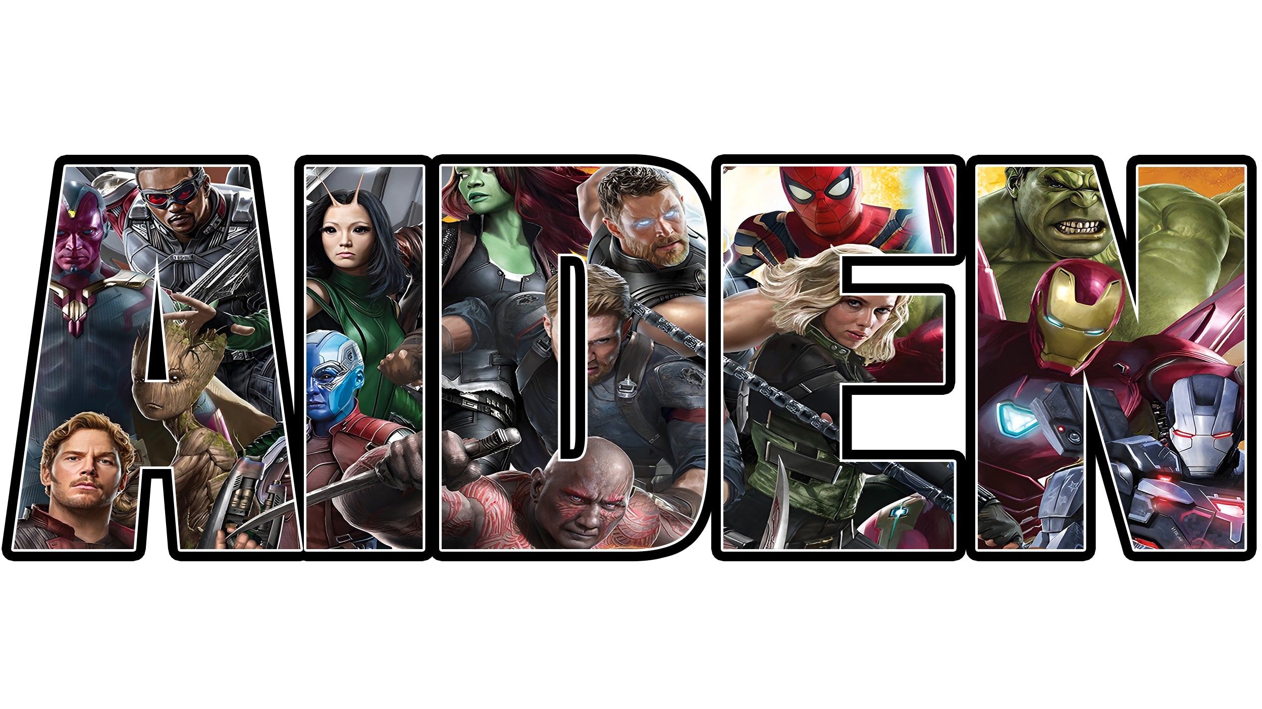 Marvel Avengers Super Heroes Personalized Custom Name Wall Sticker Decal 03