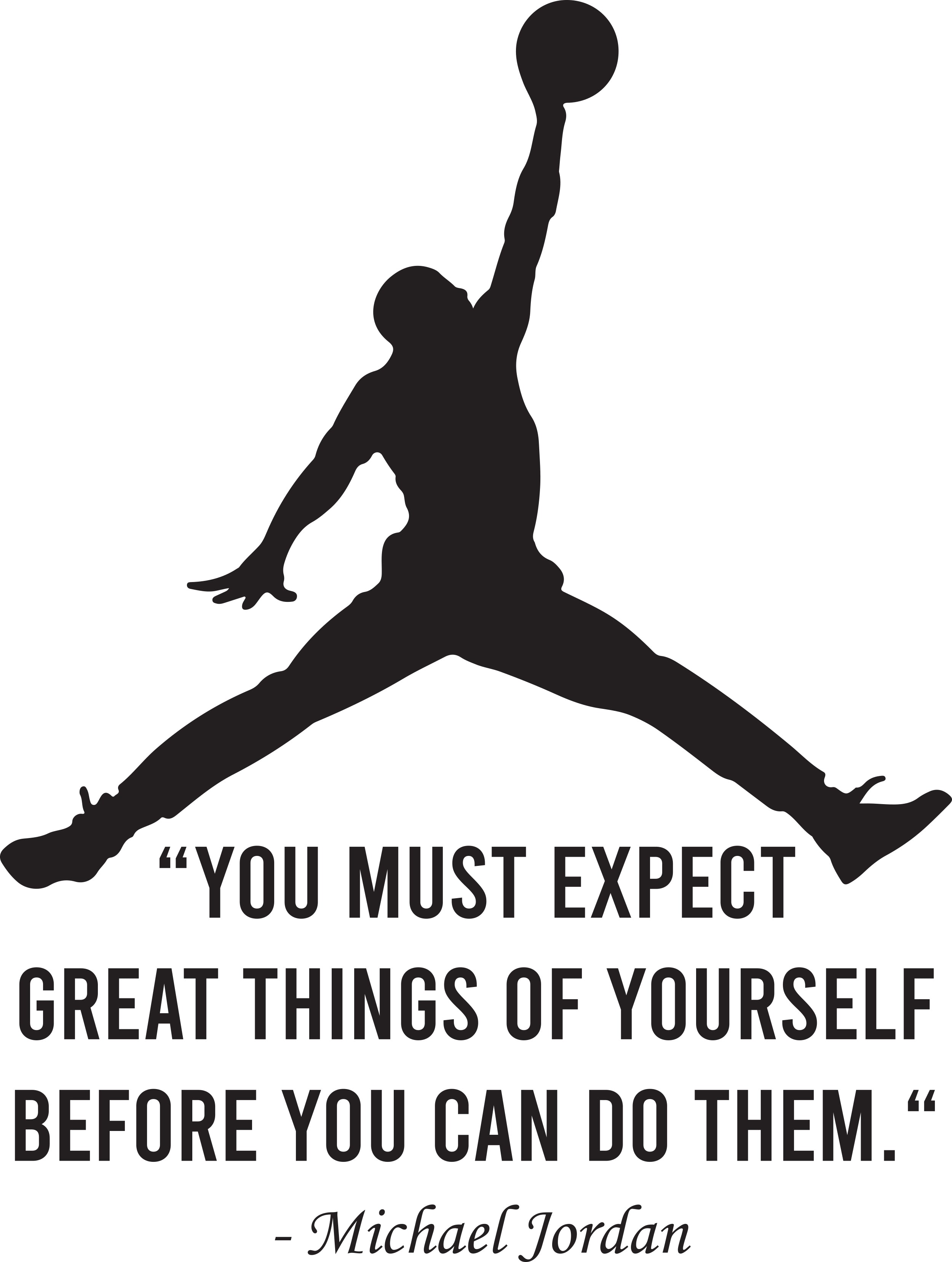 Michael Jordan Inspirational Quote Wall Sticker Decal Stencil Silhouette