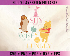 Winnie The Pooh Premium Layered SVG Vector for Cricut and Silhouette Digital File Download