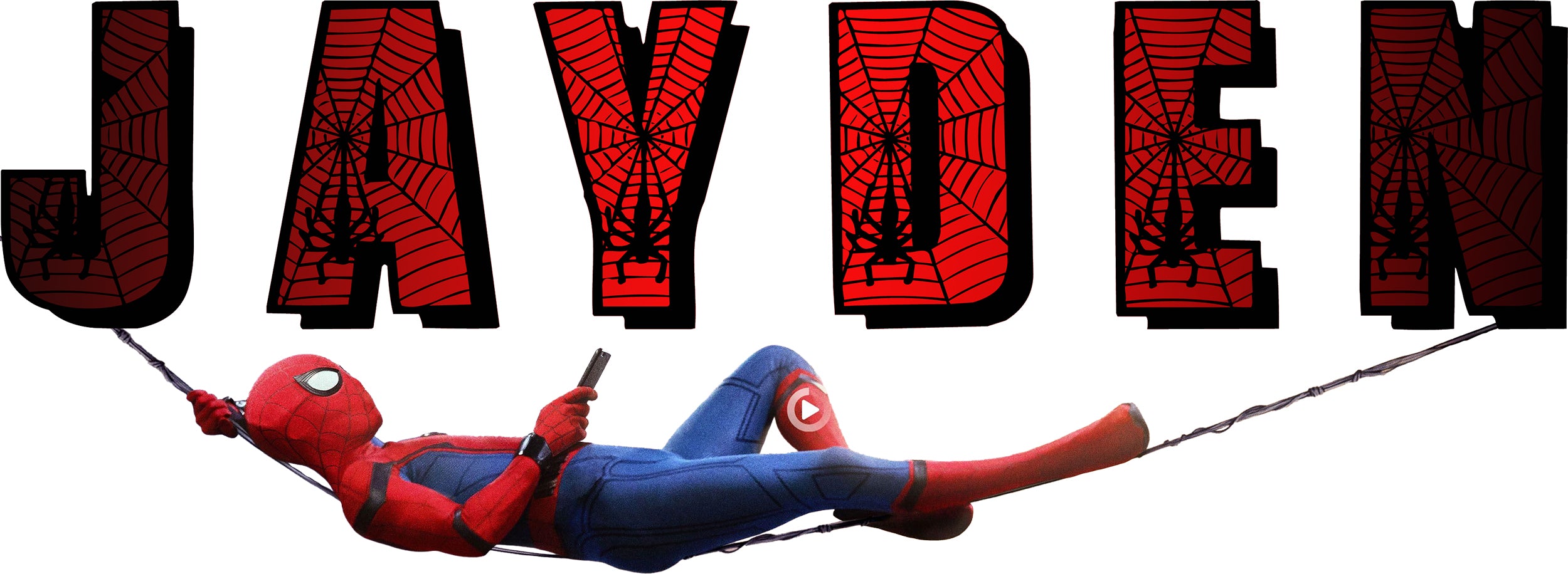 Spiderman Hanging Super Heroes Personalized Custom Name Wall Sticker Decal