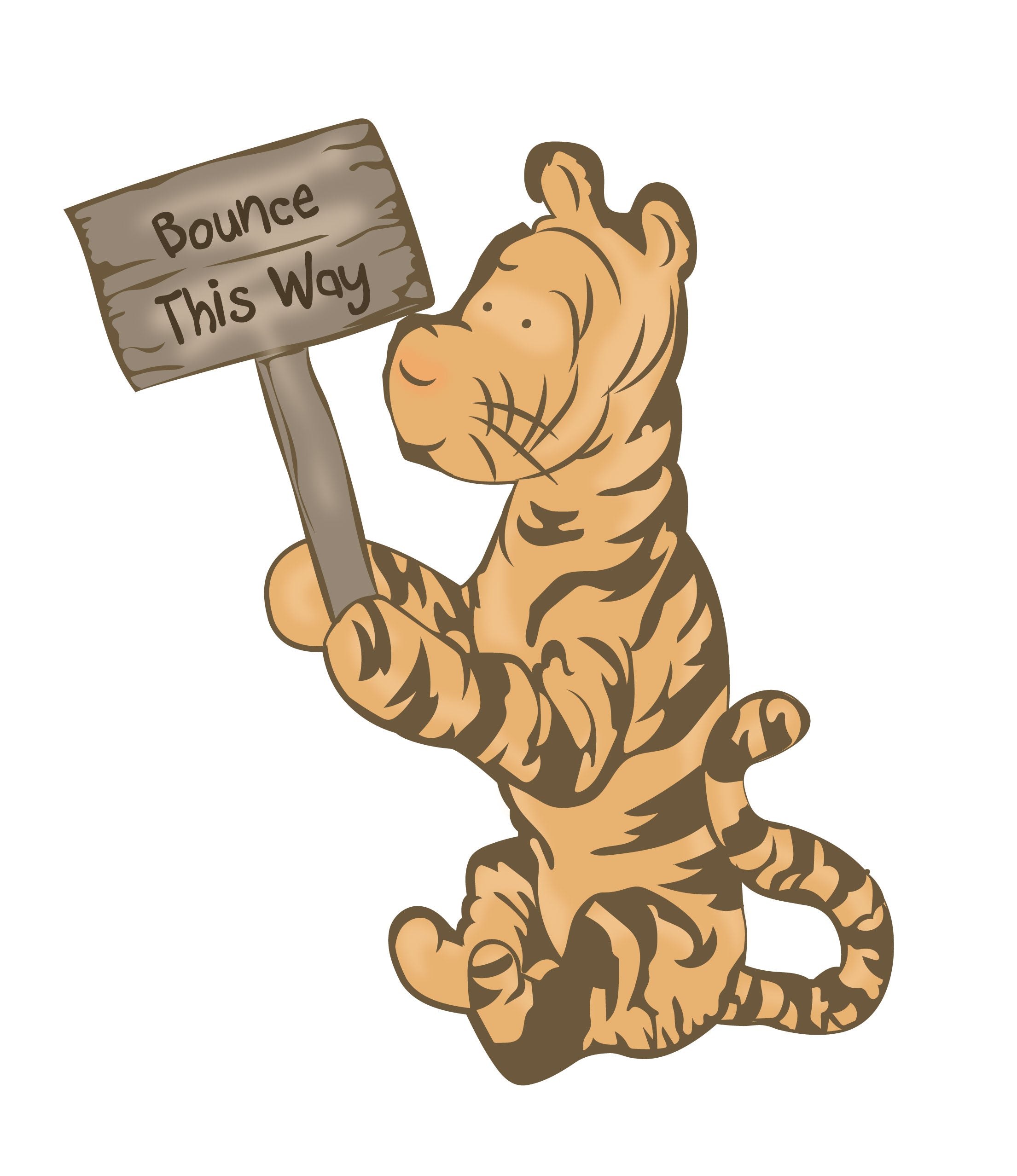 Tigger Classic  Retro Winnie The Pooh Wall Decal Sticker Kids Room Art Mural WTP21