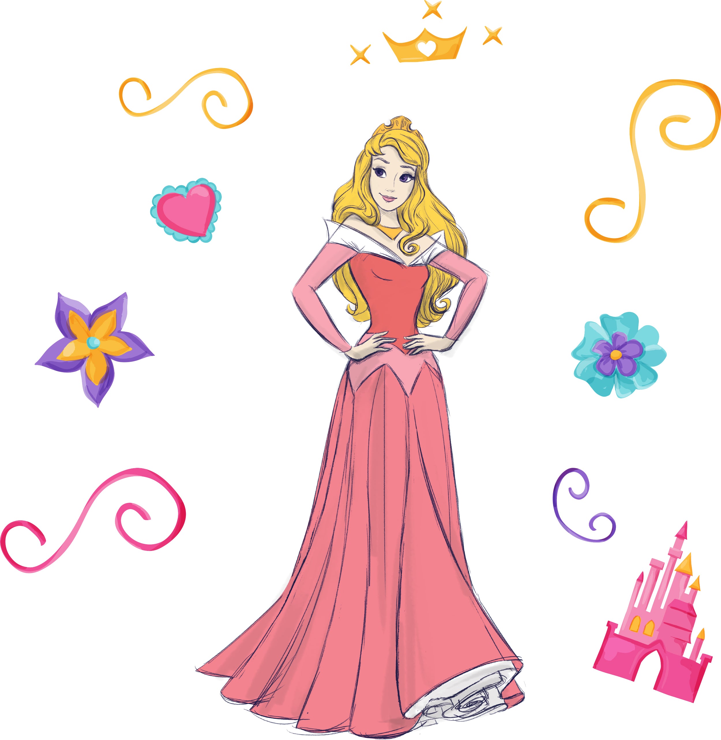 Aurora Sleeping Beauty Princess 3D Wall Sticker Decal