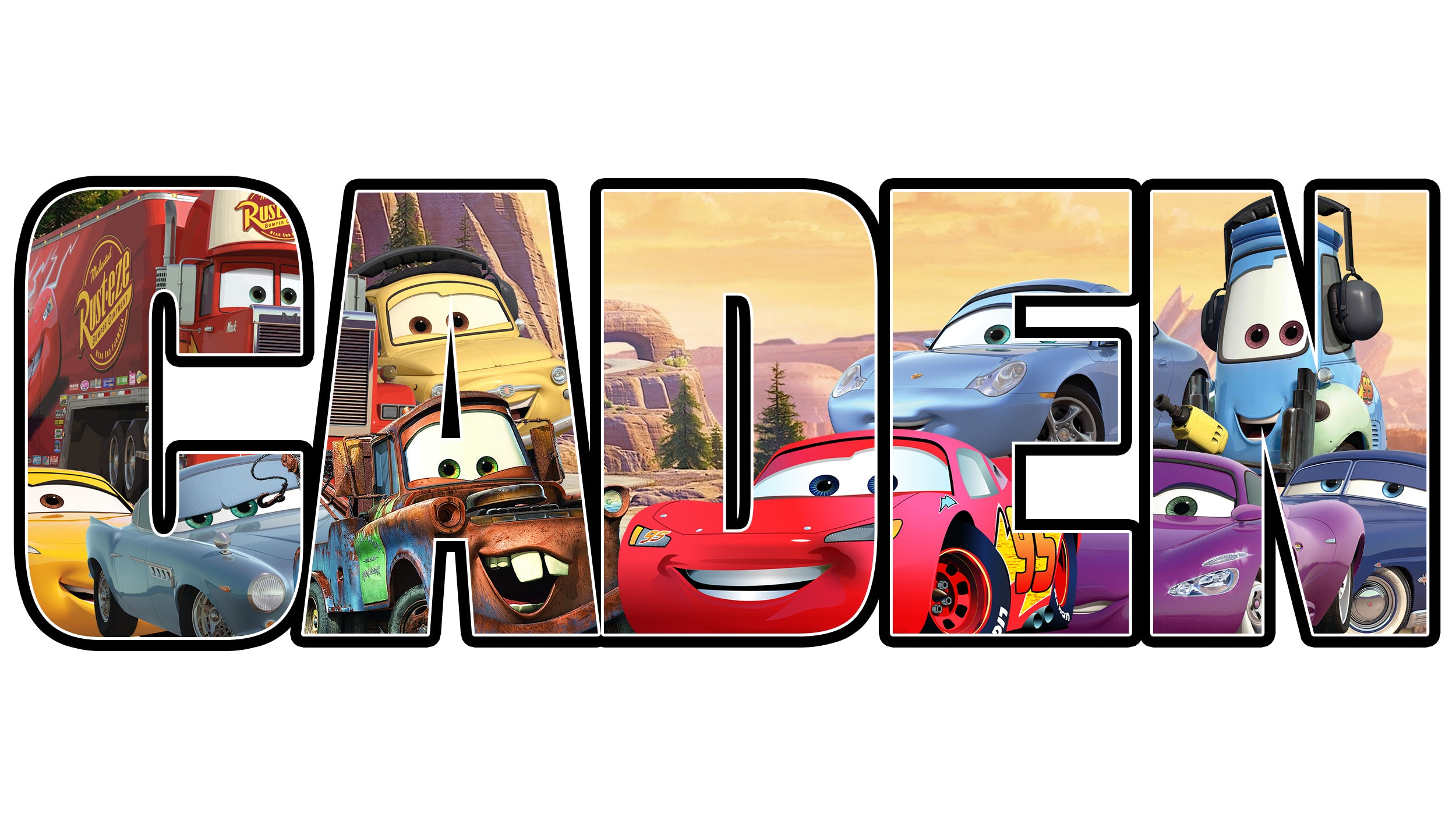 Cars Movie Lightning Mcqueen Personalized Custom Name Wall Sticker Decal