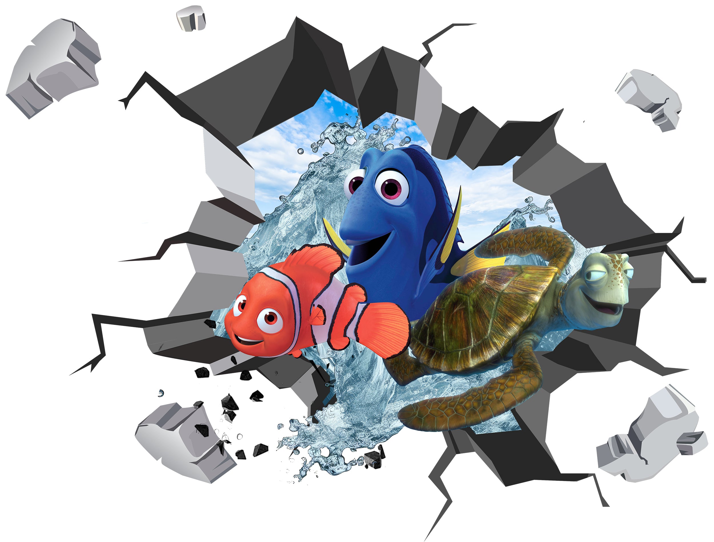 Finding Nemo Disney 3D Explosion Wall Sticker Decal Decor Mural Art FN02