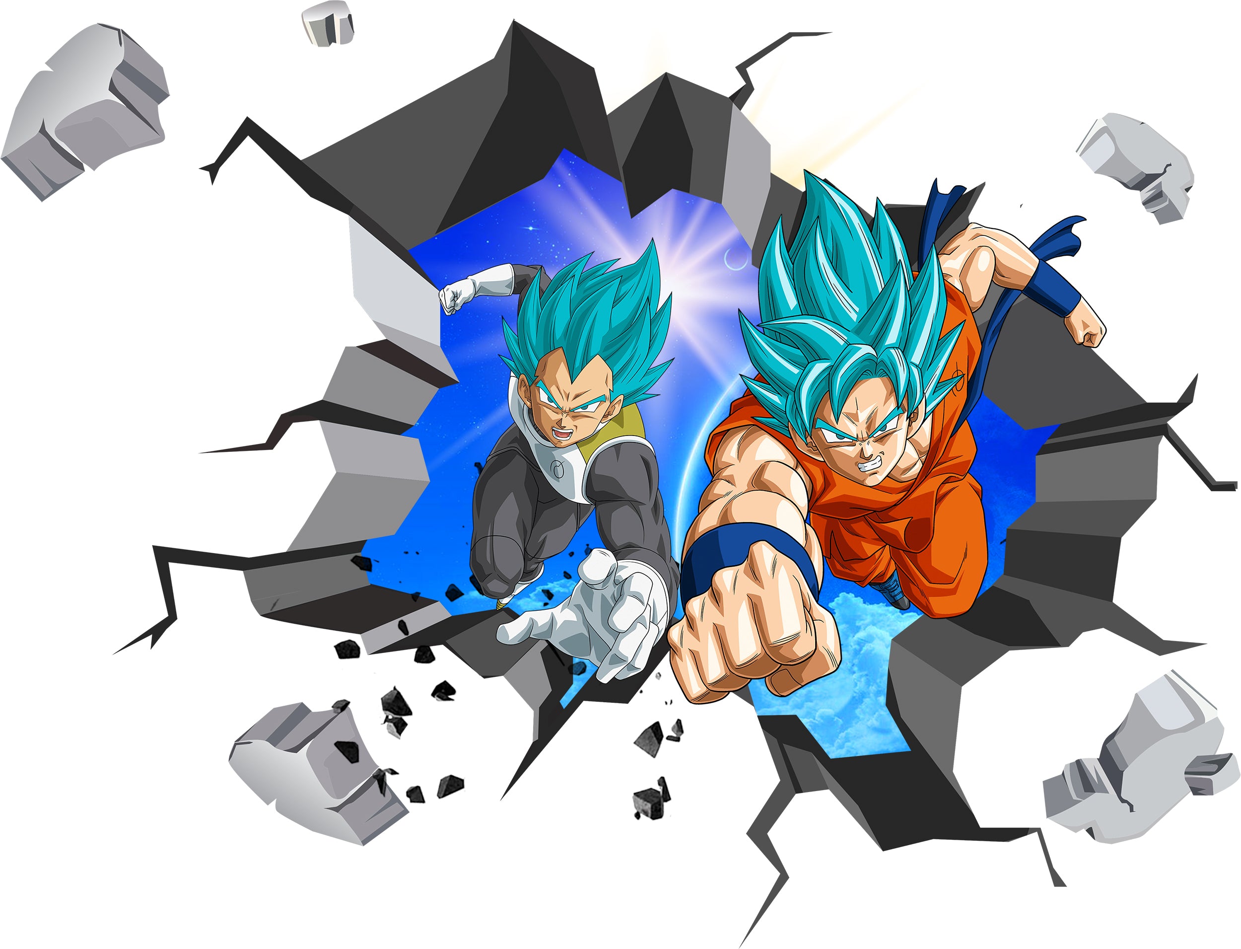 Dragon Ball Z 3D WALL EXPLOSION Decal Wall Sticker Decor Art