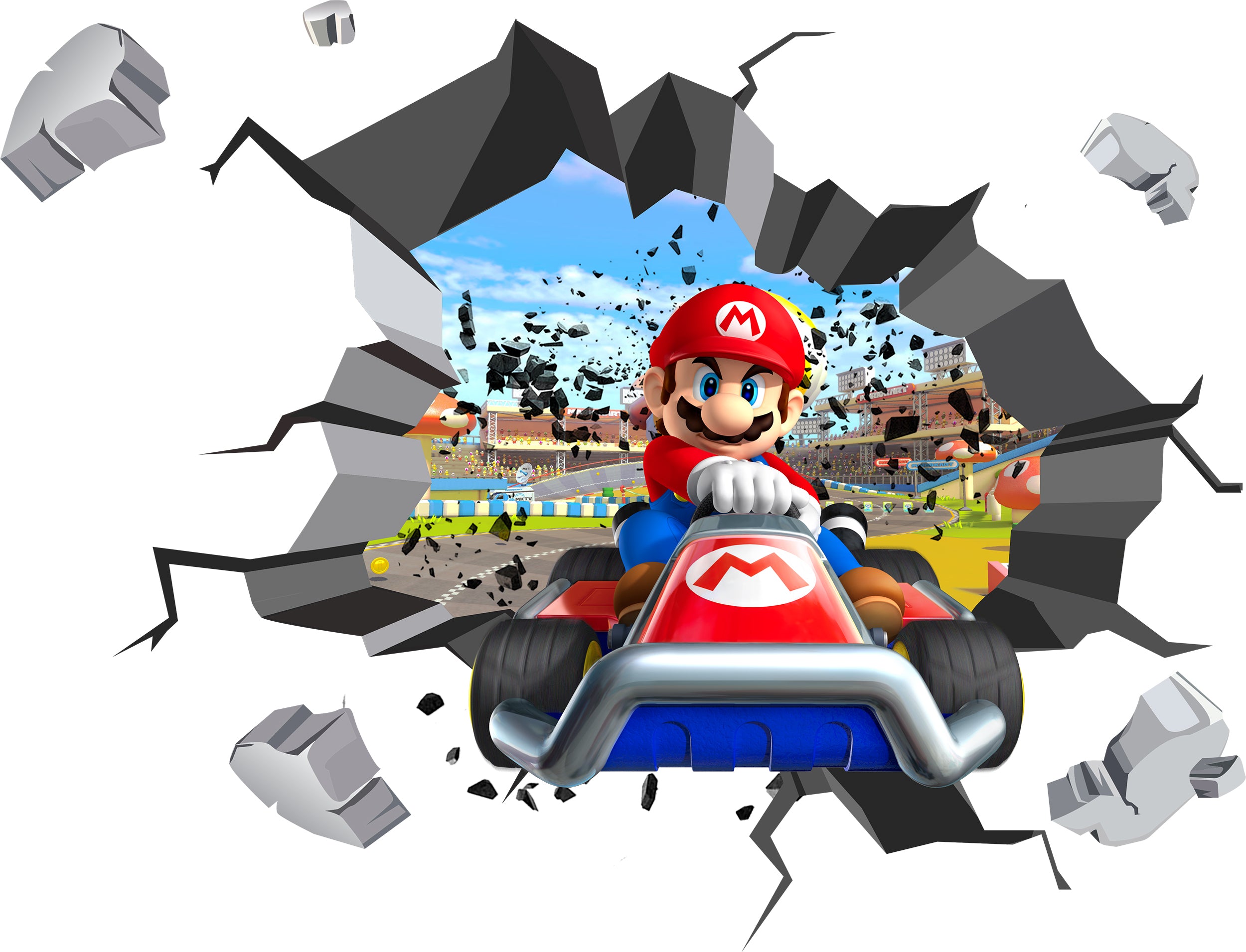 Super Mario Bros WALL EXPLOSION Decal Wall Sticker Home Decor Art Mural Kids