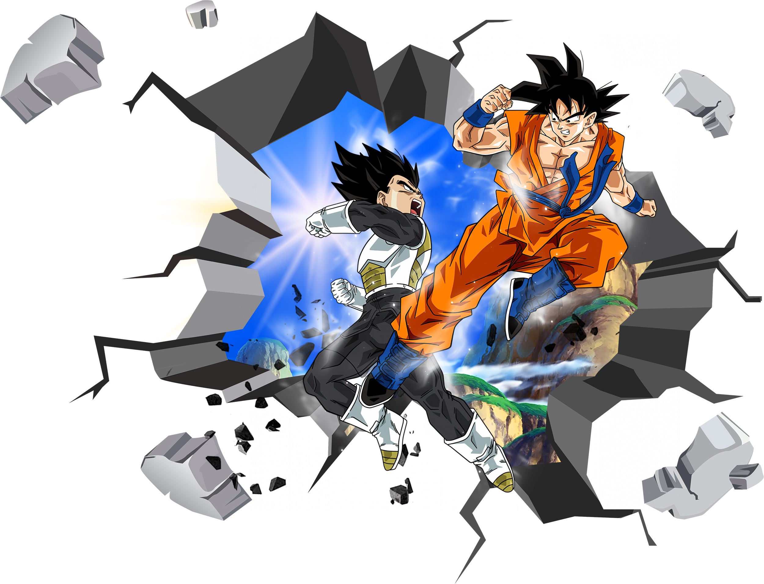 Dragon Ball Z 3D WALL EXPLOSION Decal Wall Sticker Decor Art