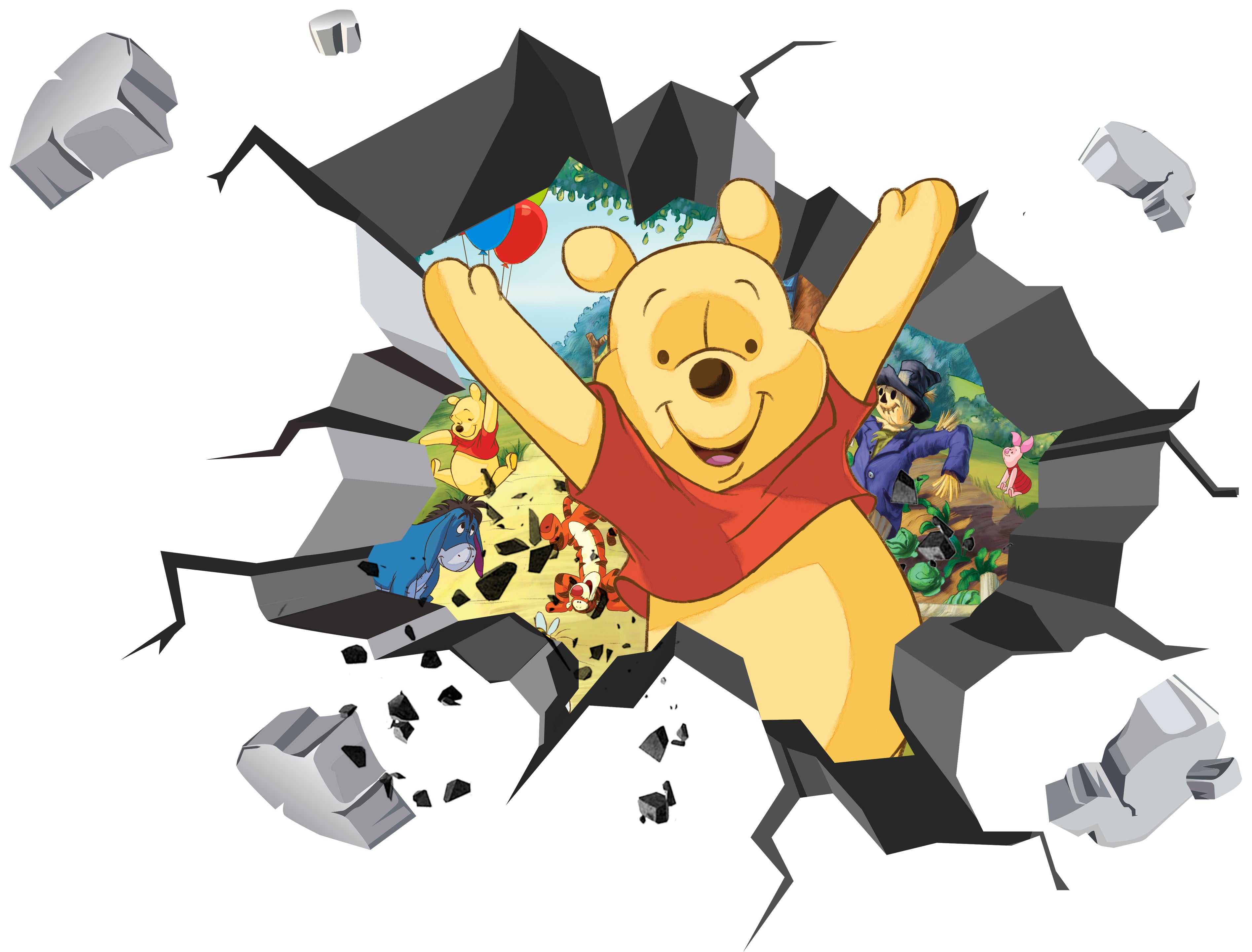 Winnie The Pooh Disney 3D Explosion Wall Sticker Decal Decor Mural Art WTP25