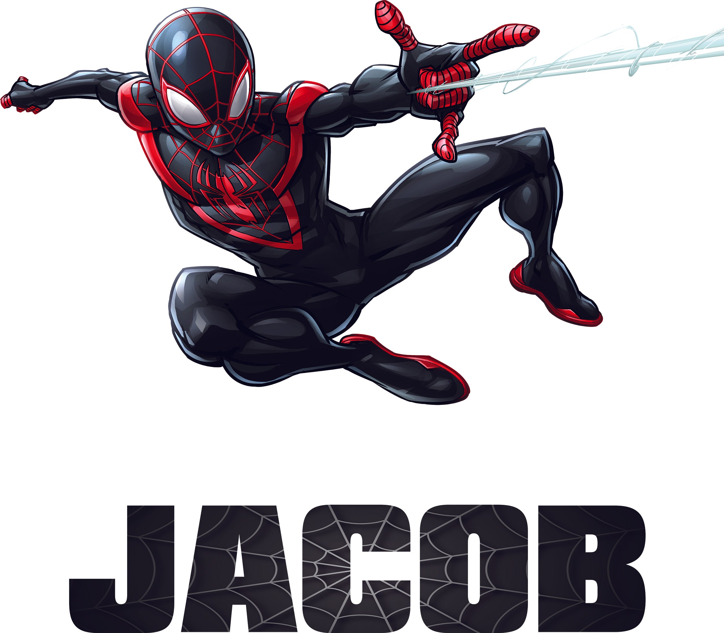 Spiderman Miles Morales Personalized Name Wall Sticker Removable Decal Custom SPM12