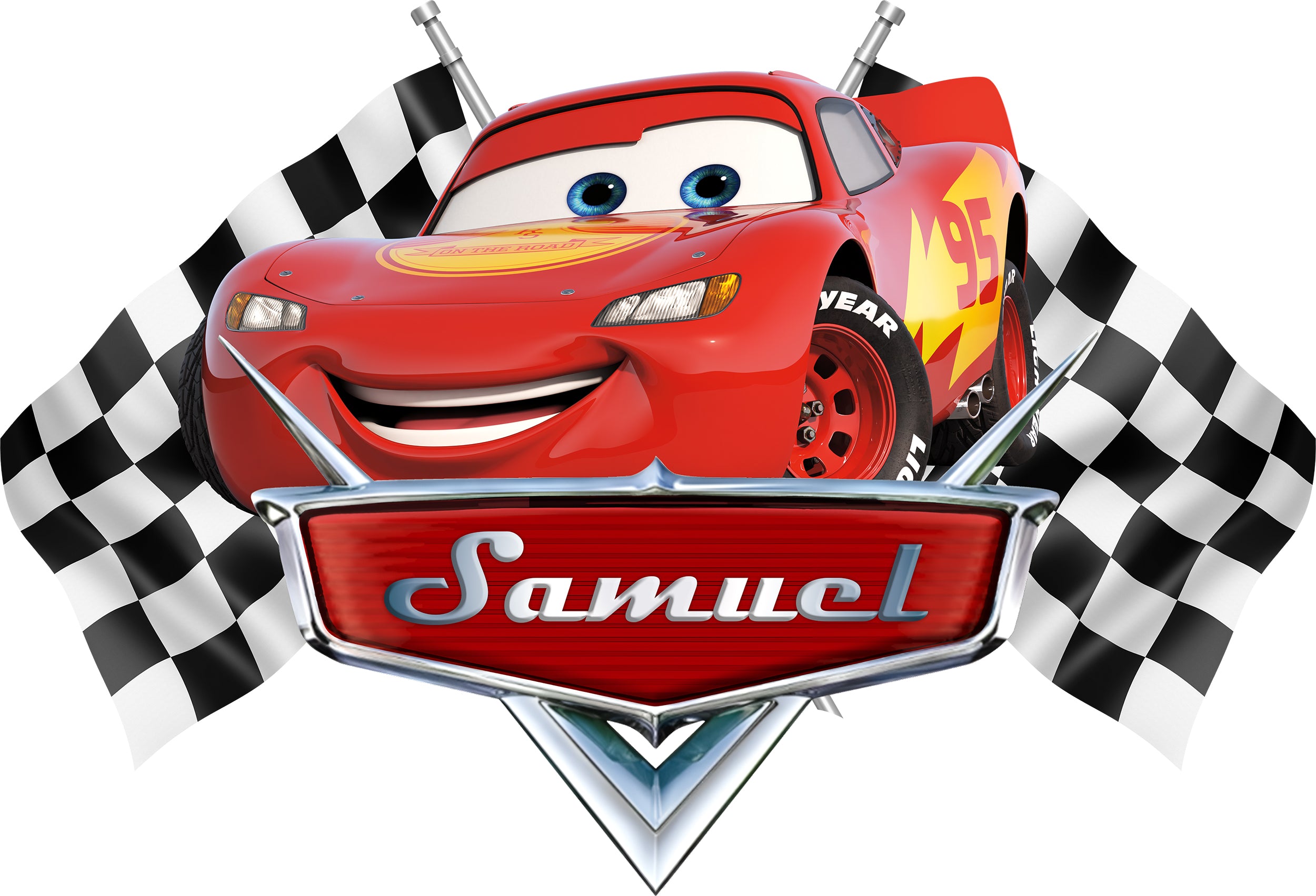 Disney Cars Lightning Mcqueen Personalized Name Wall Sticker Removable Decal Custom CMO09