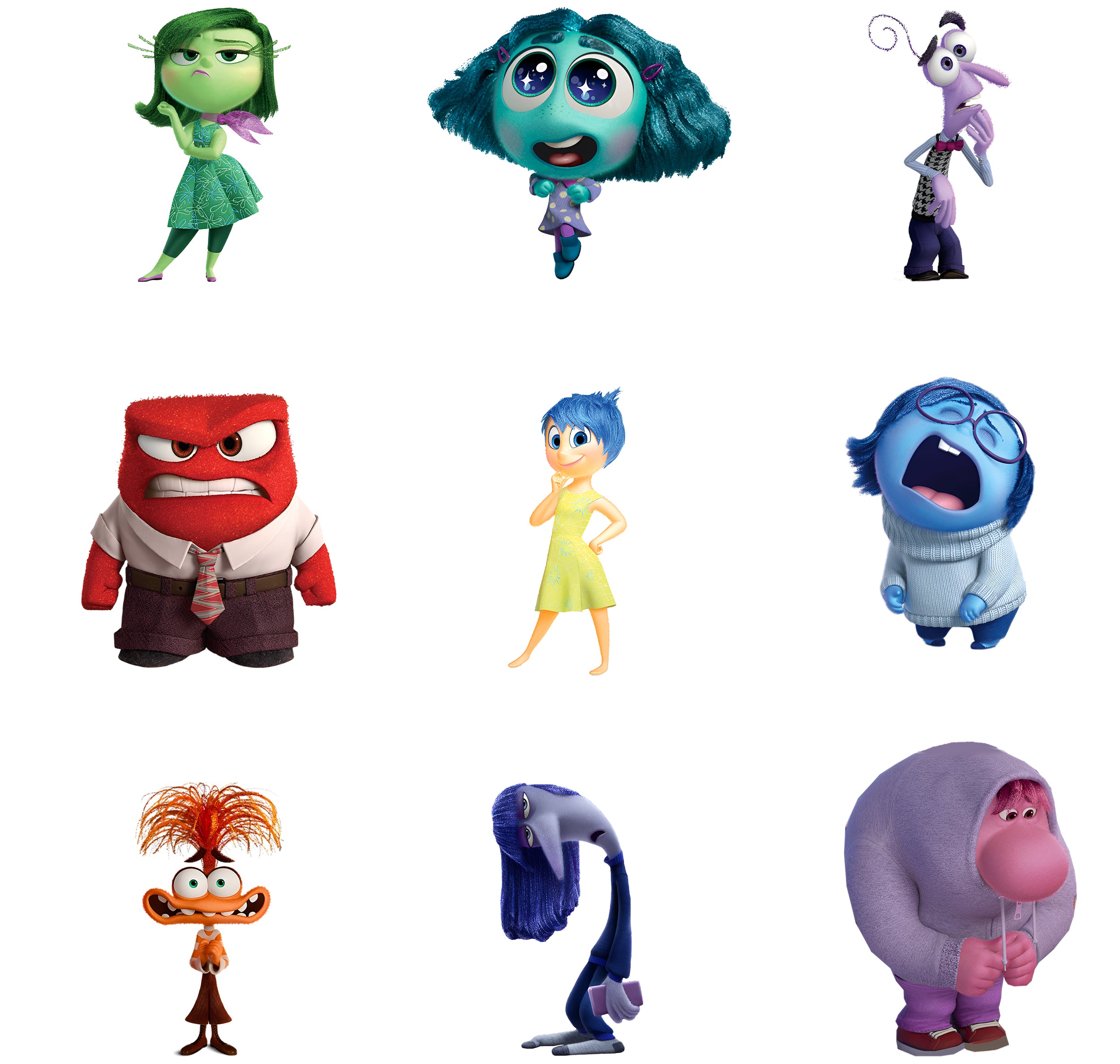 Inside Out 9 Characters Set Wall Sticker Decal Kids Decor Art Kids Children INO01