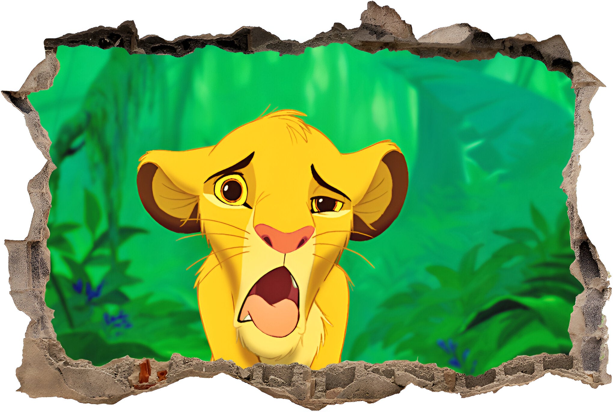 Simba Lion King 3D Smashed Wall Decal Removable Sticker Art Decor LK11
