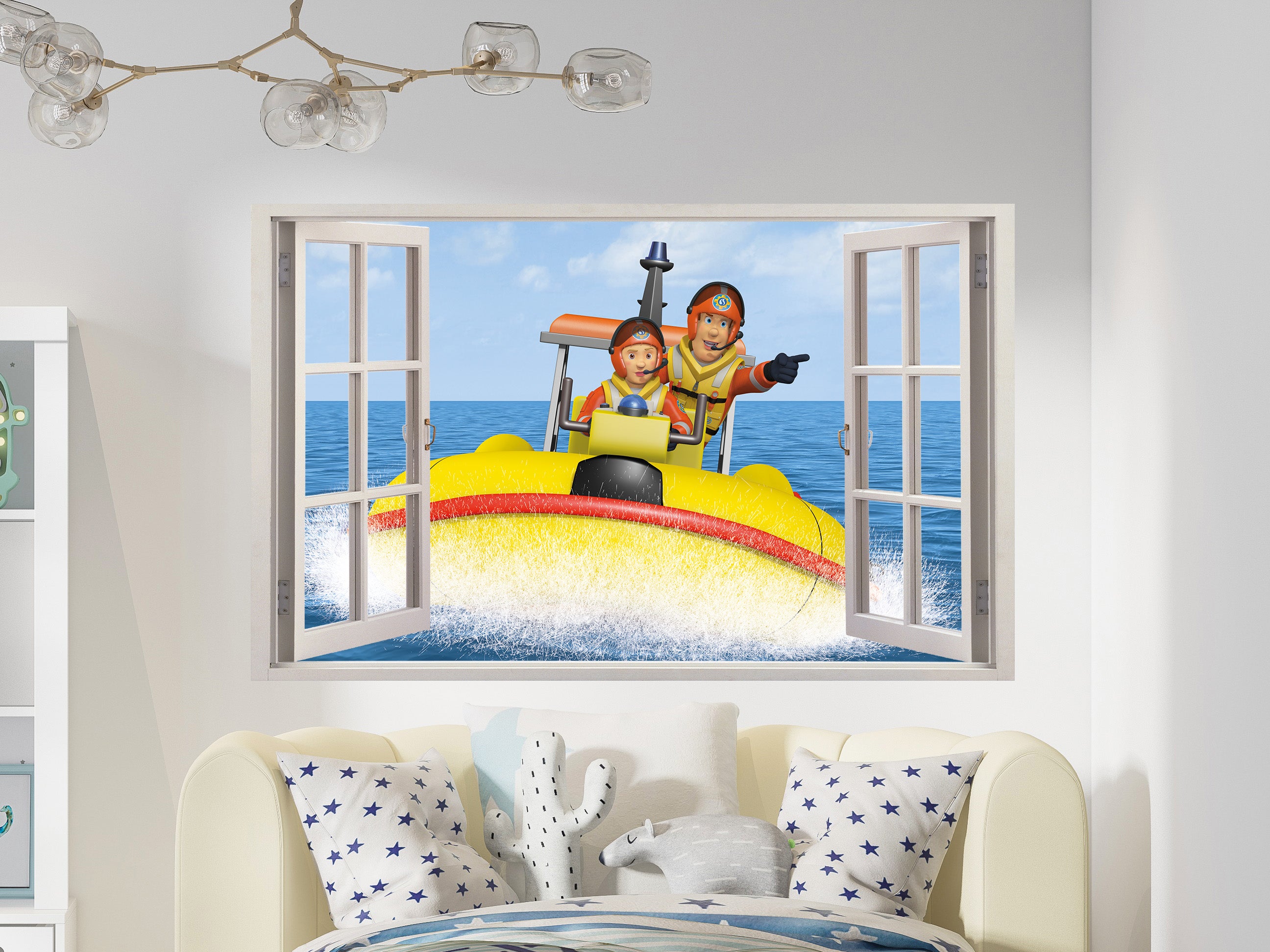 Fireman Sam 3D Window Wall Sticker Decal Home Decor Wall Art Mural
