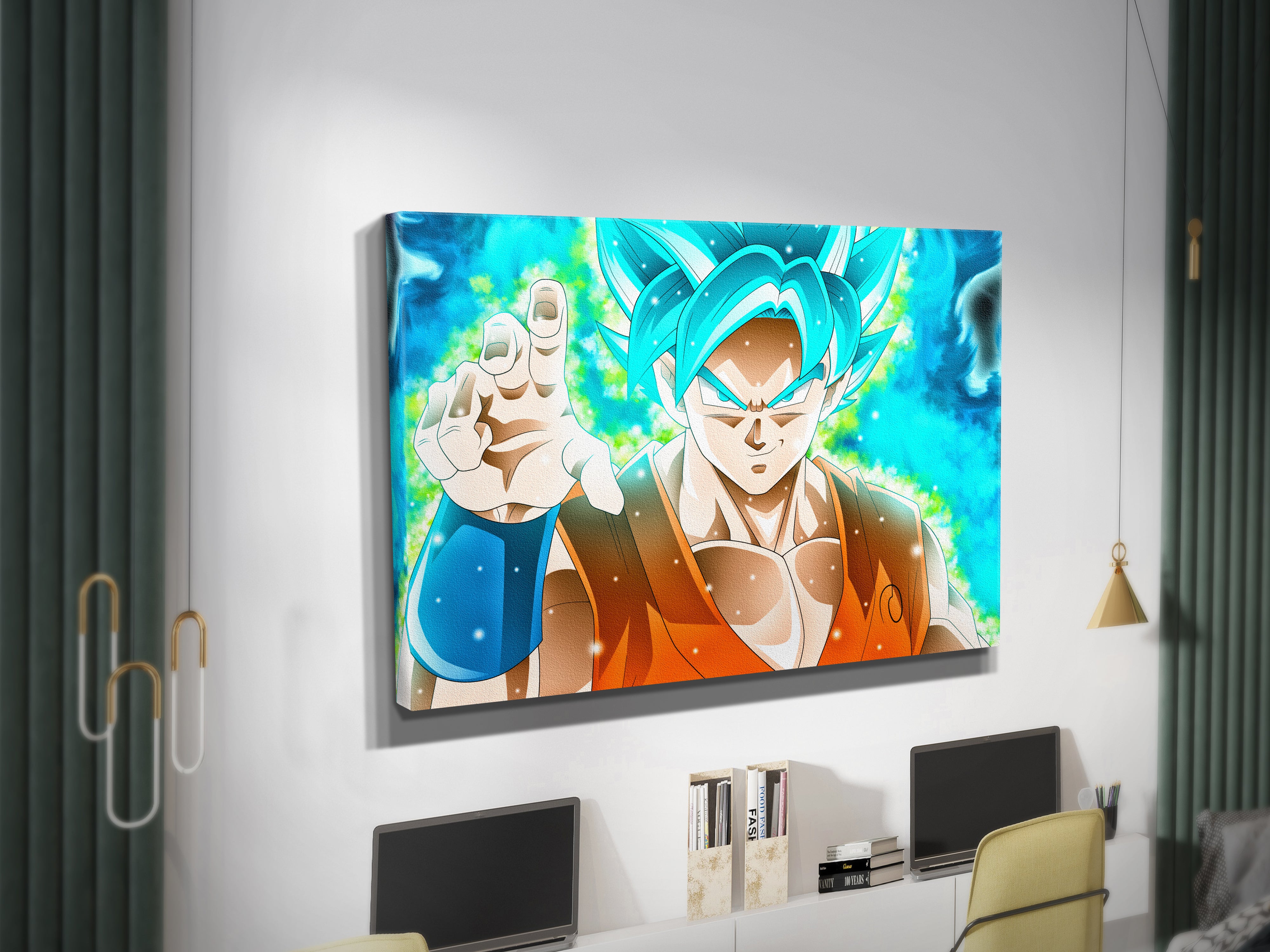 Son Goku Blue Dragon Ball Z Canvas Print Wall Art Wall Decor Giclee