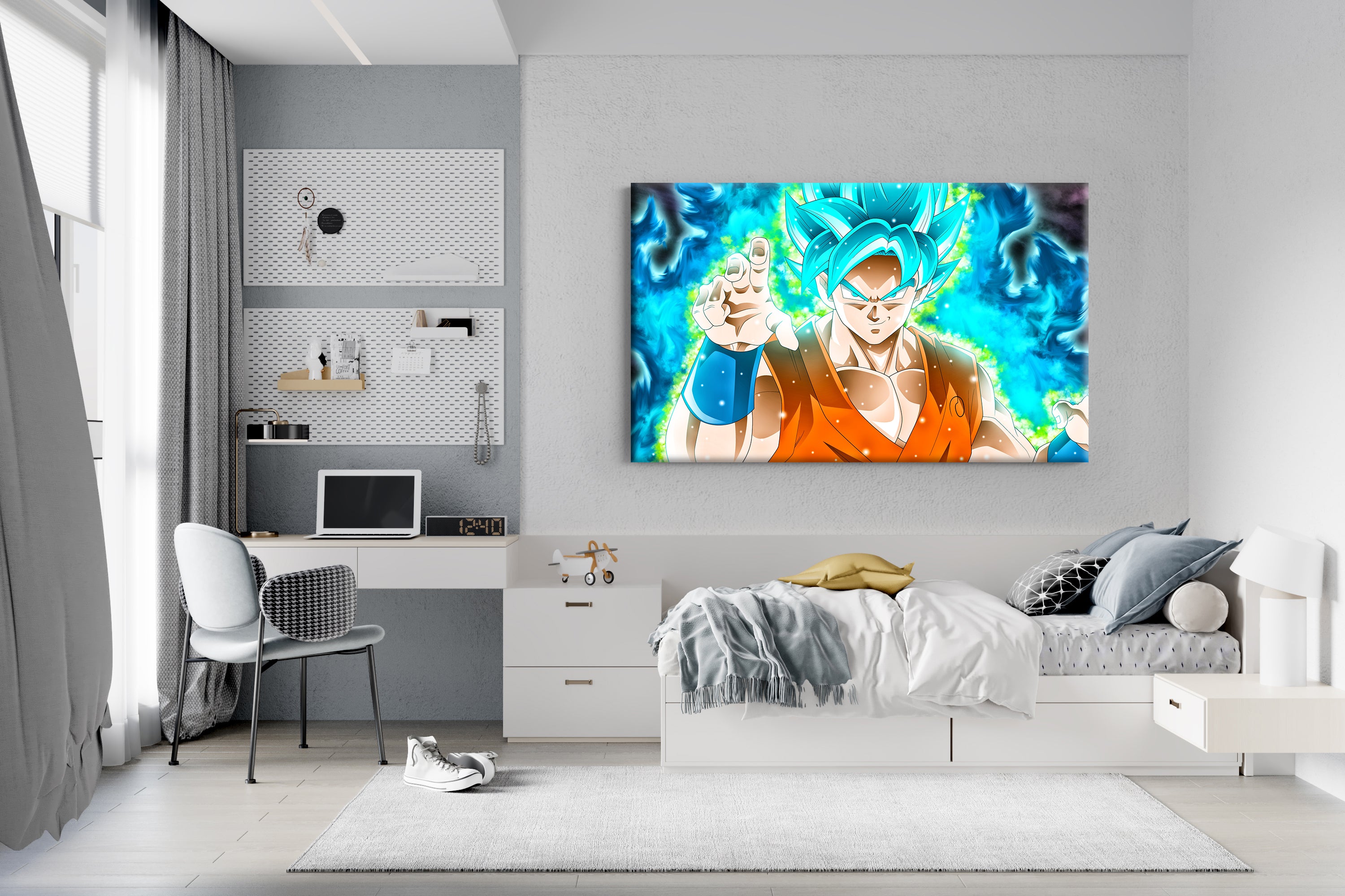 Son Goku Blue Dragon Ball Z Canvas Print Wall Art Wall Decor Giclee