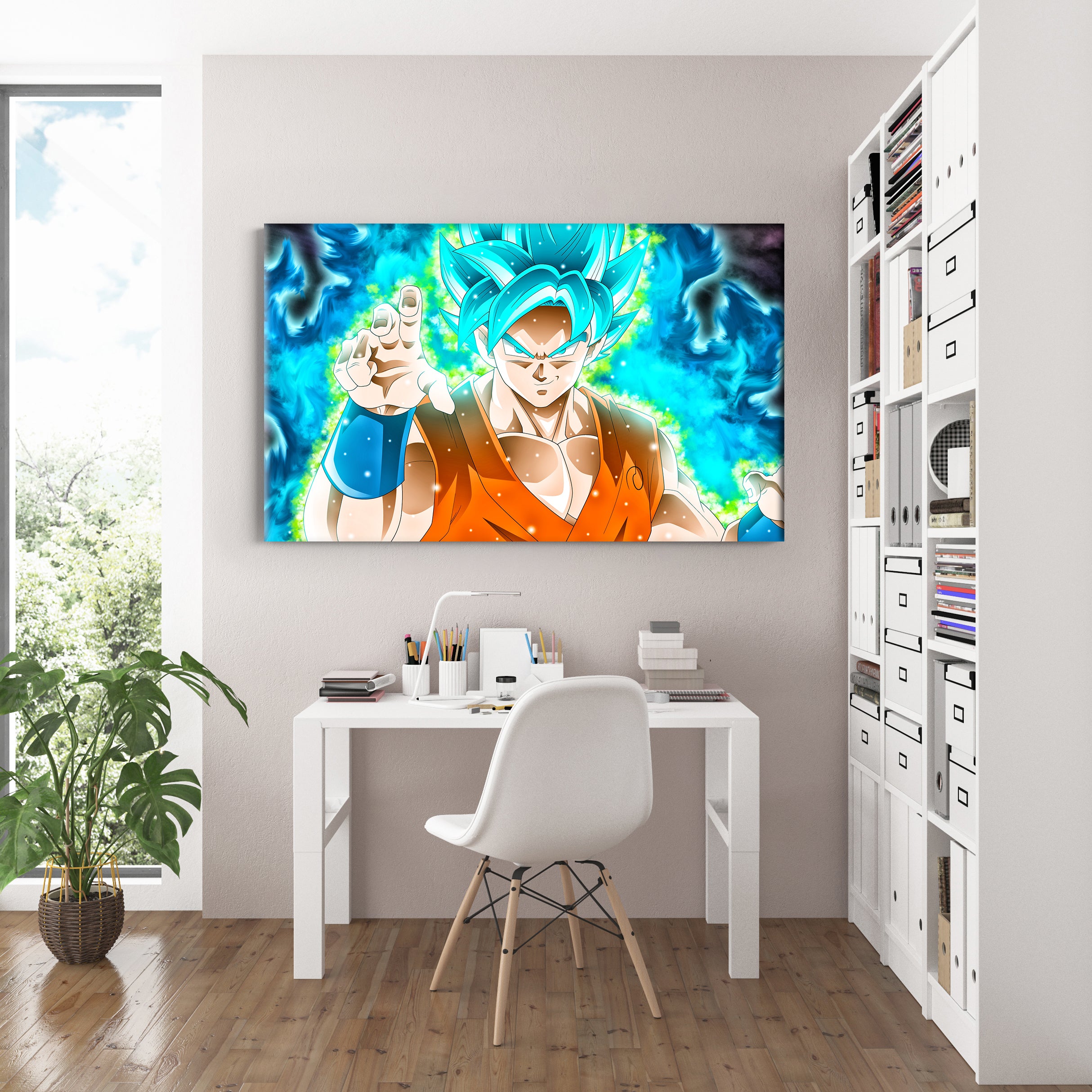 Son Goku Blue Dragon Ball Z Canvas Print Wall Art Wall Decor Giclee