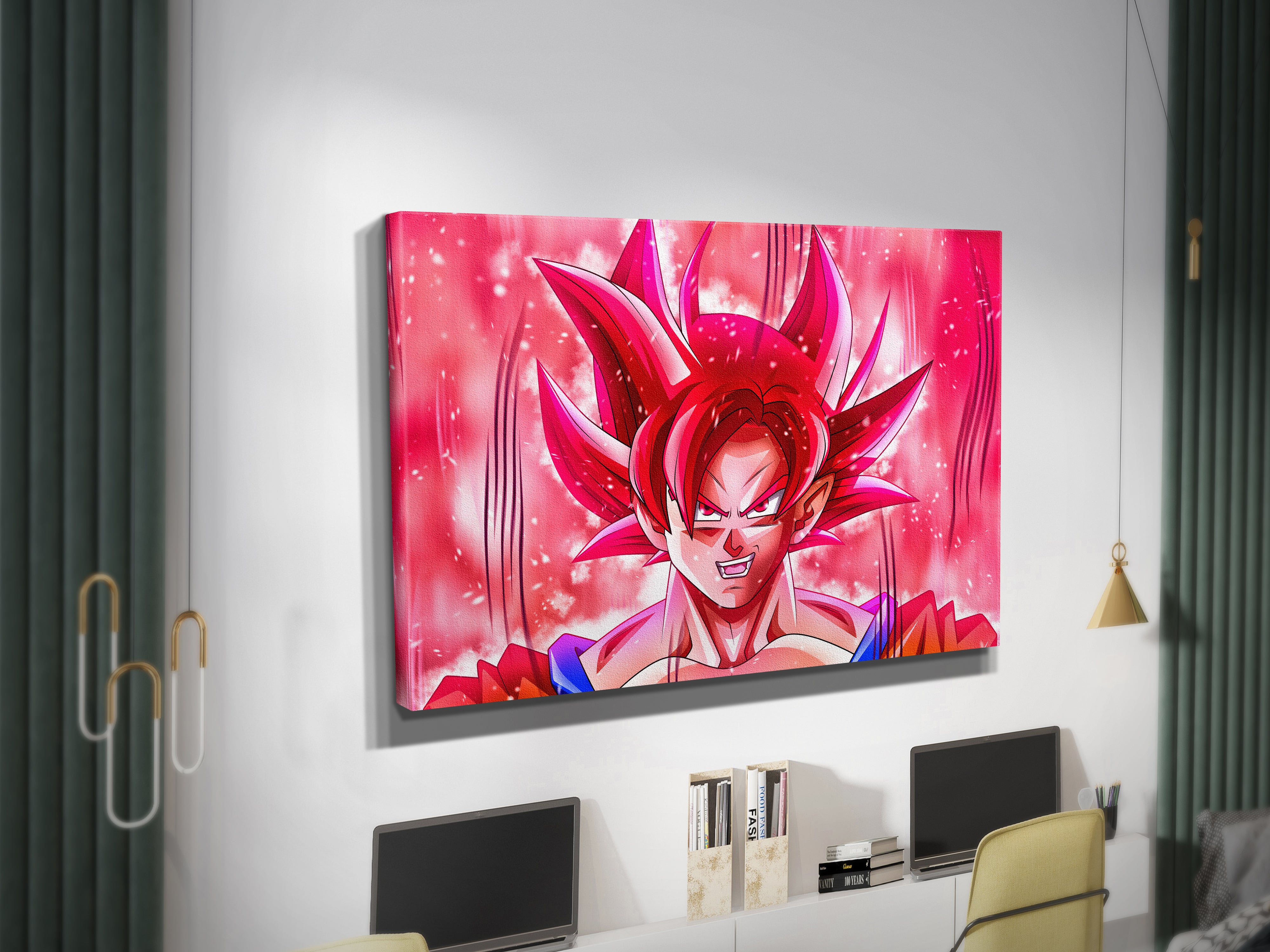 Son Goku Red Dragon Ball Z Canvas Print Wall Art Wall Decor Giclee