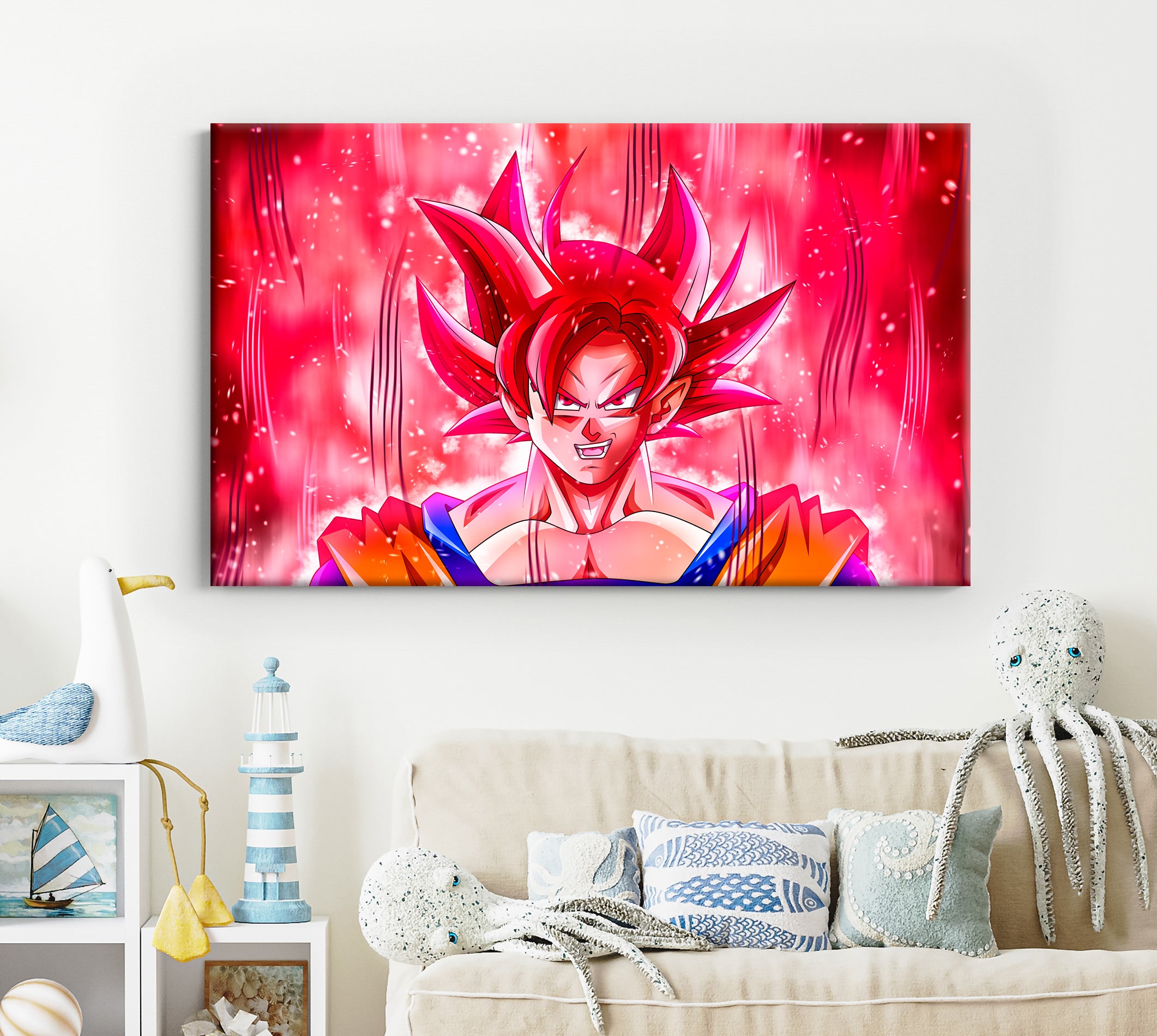 Son Goku Red Dragon Ball Z Canvas Print Wall Art Wall Decor Giclee