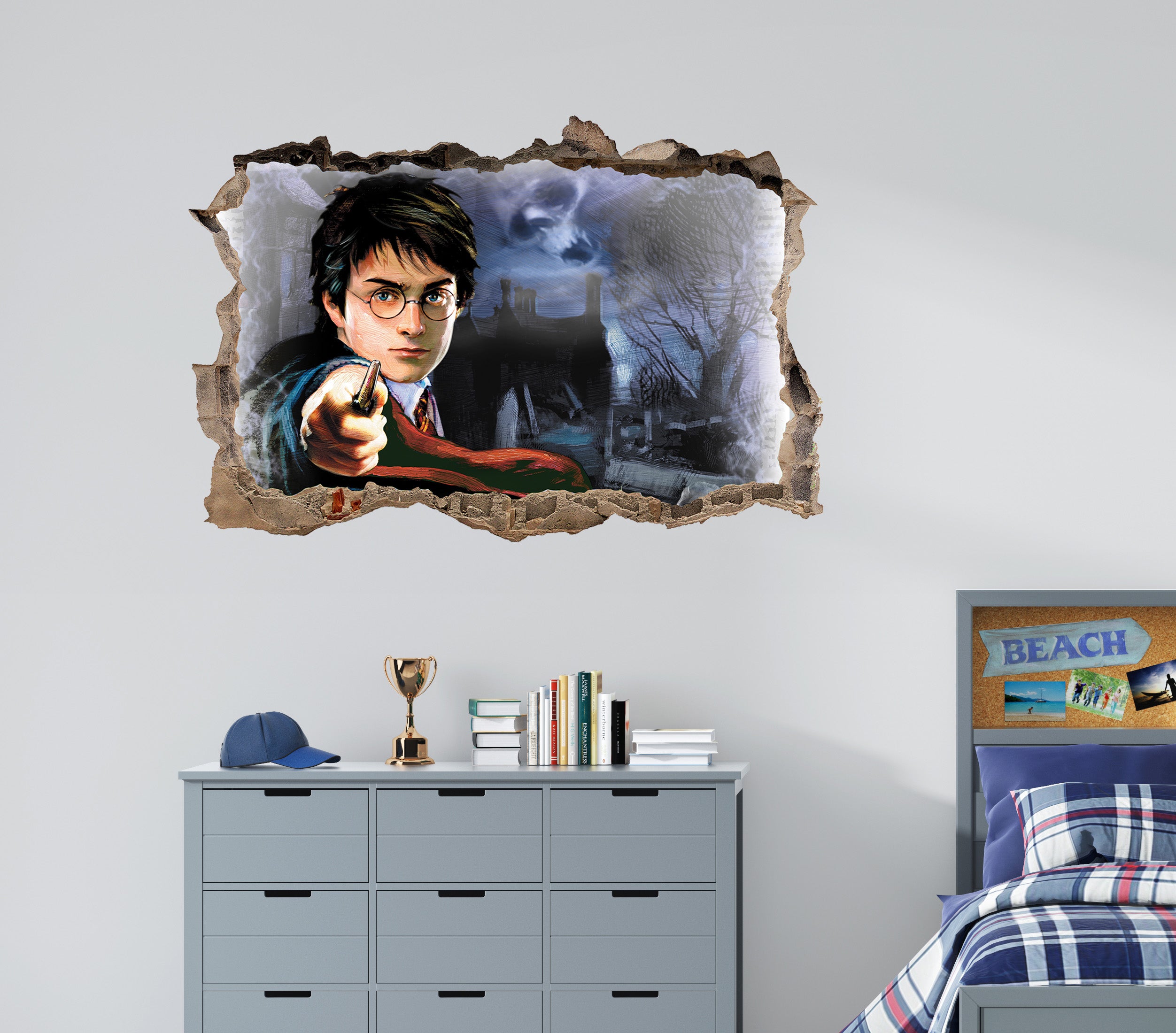 Harry Potter Hogwarts Castle 3D Smashed Broken Decal Wall Sticker 1003