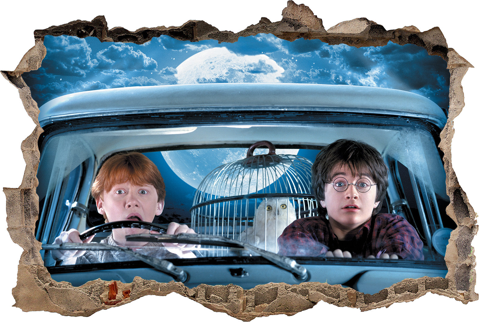 Harry Potter Hogwarts Castle 3D Smashed Broken Decal Wall Sticker 1005