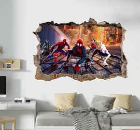 Miles Morales Spiderman 3D Smashed Wall Decal Sticker Art Decor Mural SPM34
