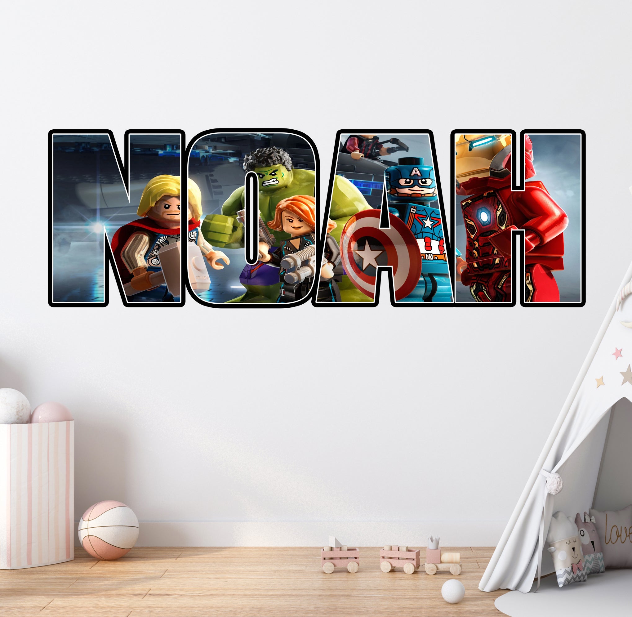 Lego Batman Personalized Name Wall Sticker Removable Decal Custom Decor Art LG09