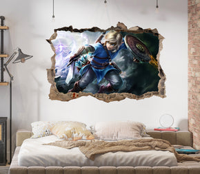 Link 3D Smashed Wall Decal Removable Sticker Art Decor Mural LZ08