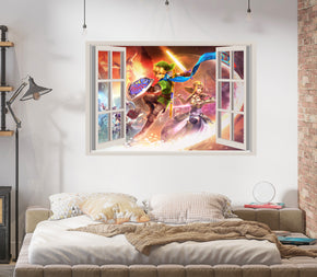 Link Legend Of Zelda 3D Window Wall Decal Removable Sticker Art Decor Mural LZ11