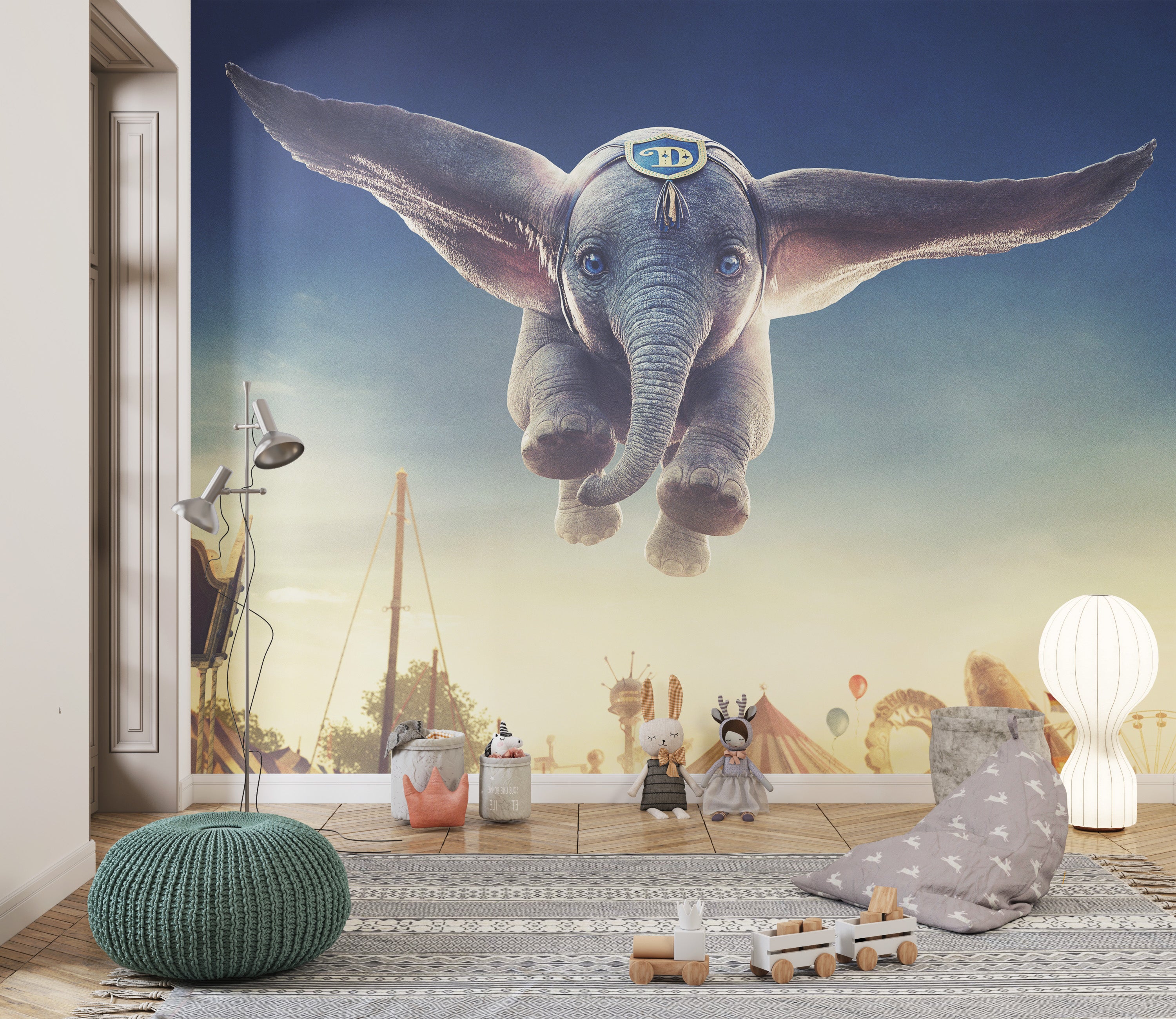 Dumbo Flying Disney Self-Adhesive Removable Wallpaper Mural Home Wall Art Decor