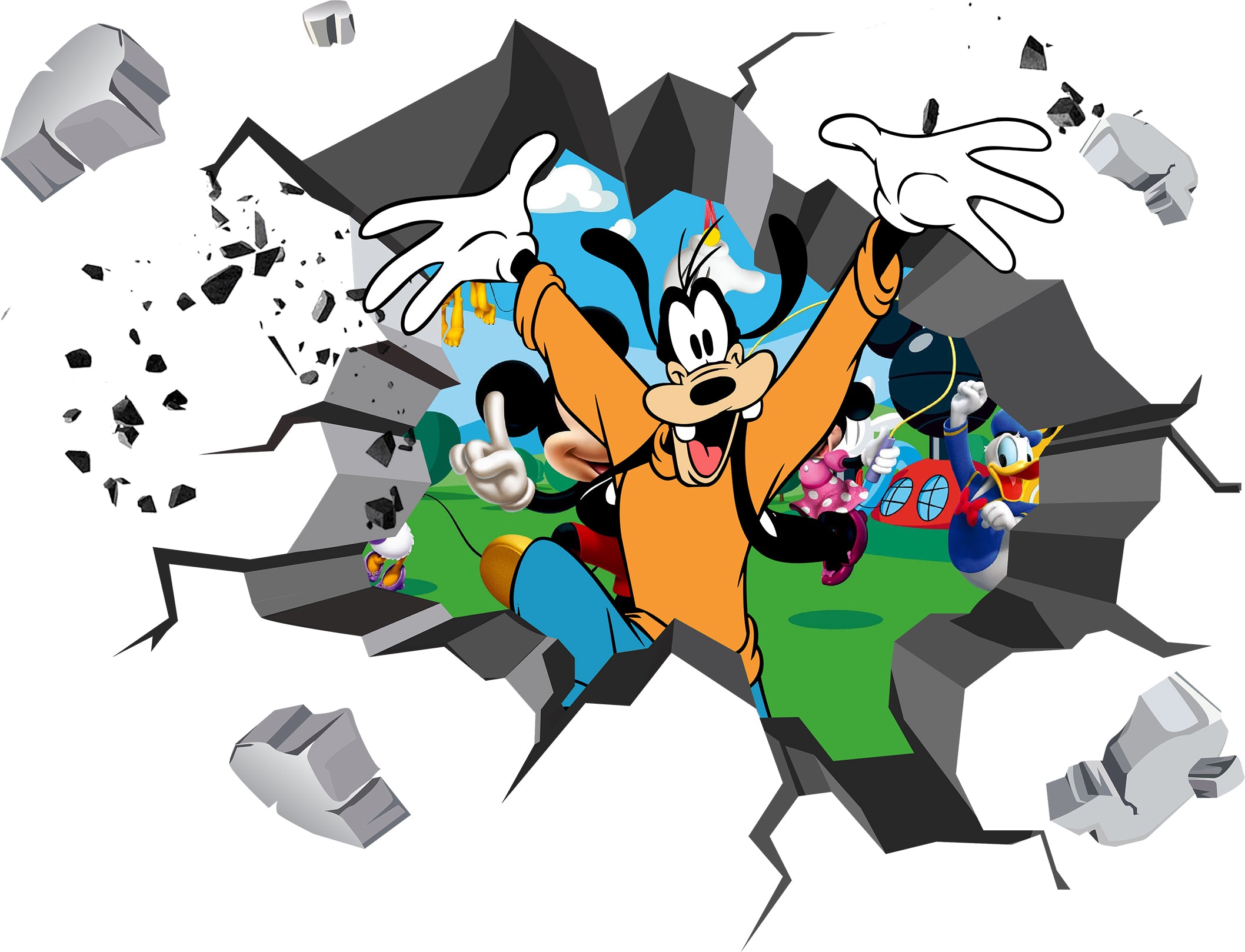 Goofy Mickey And Friends 3D Hole Wall Sticker Decal Home Decor Mural Art MMS19