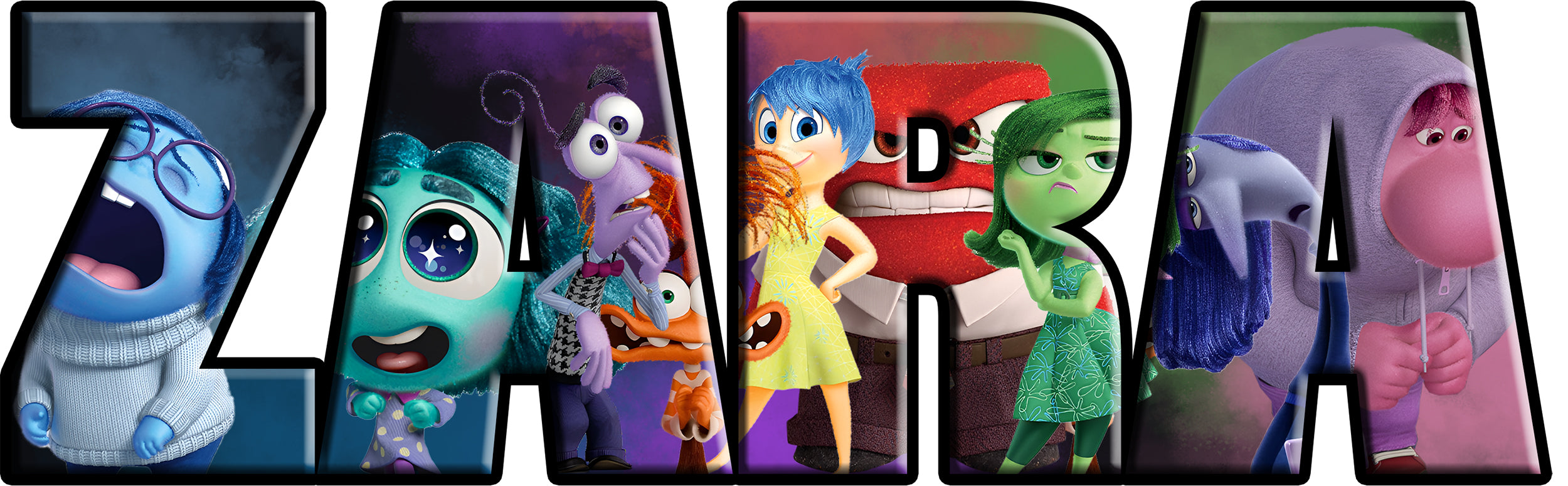 Inside Out Disney Personalized Name Wall Sticker Removable Decal Custom Decor Art INO03