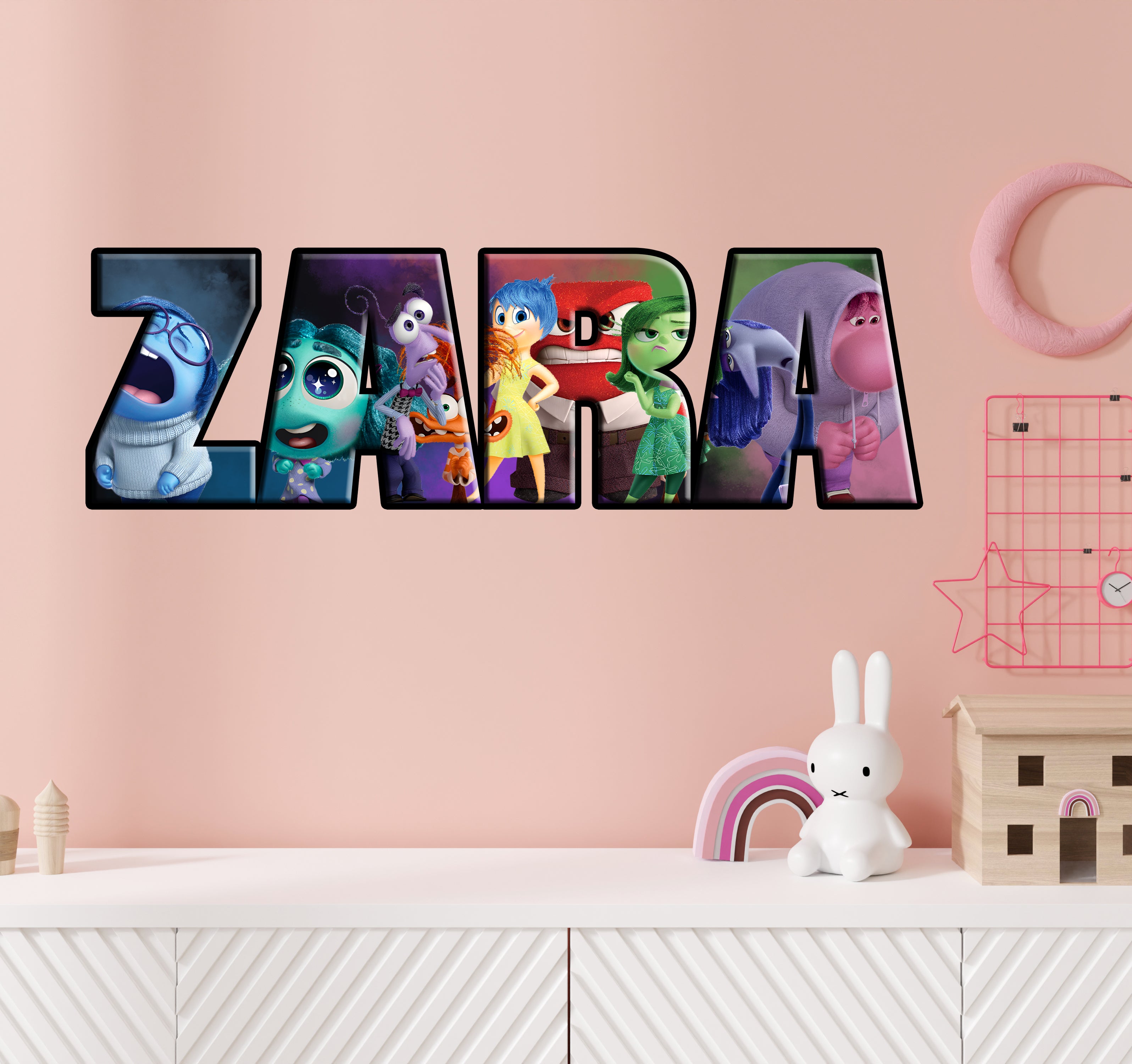 Inside Out Disney Personalized Name Wall Sticker Removable Decal Custom Decor Art INO03