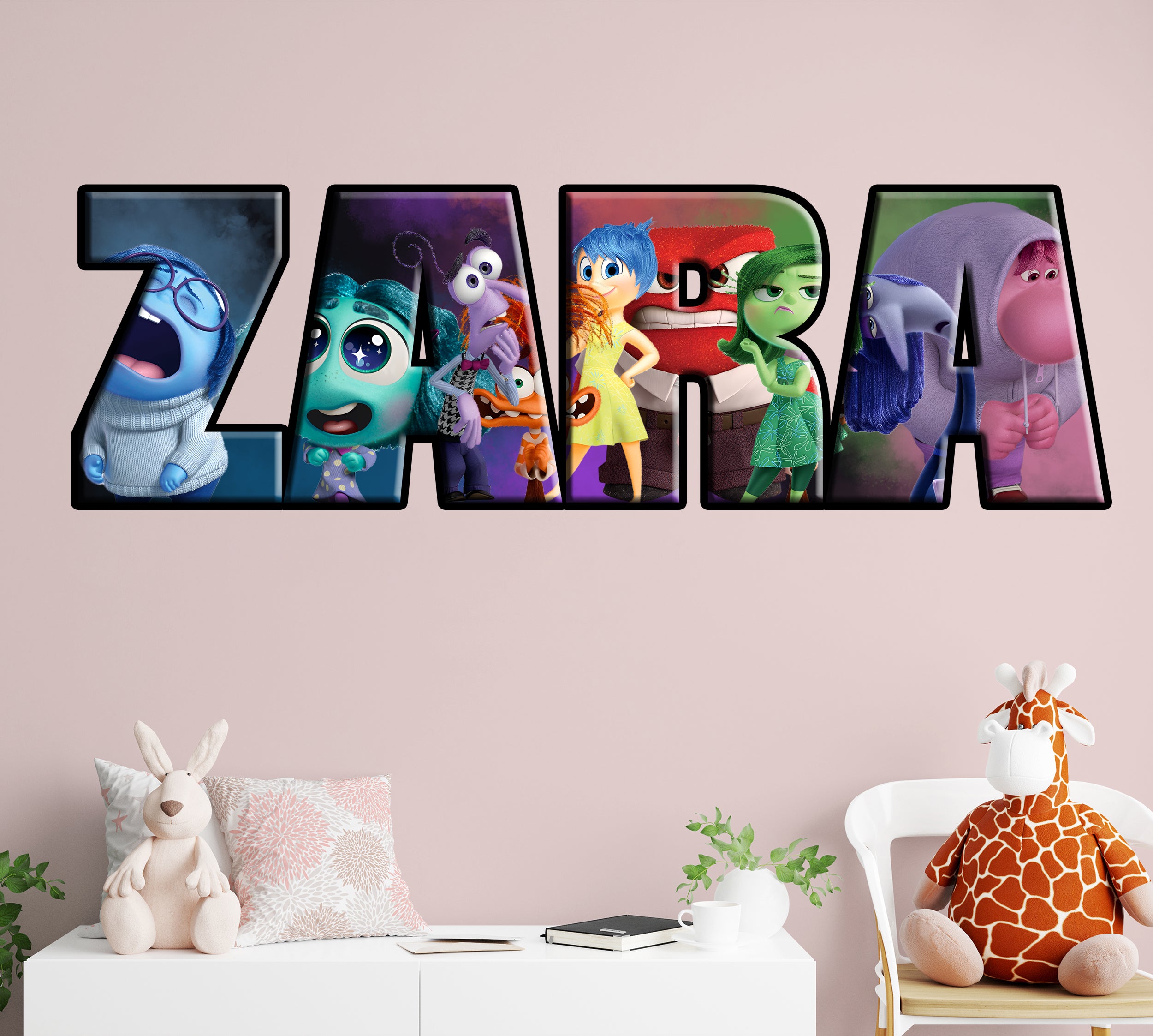 Inside Out Disney Personalized Name Wall Sticker Removable Decal Custom Decor Art INO03