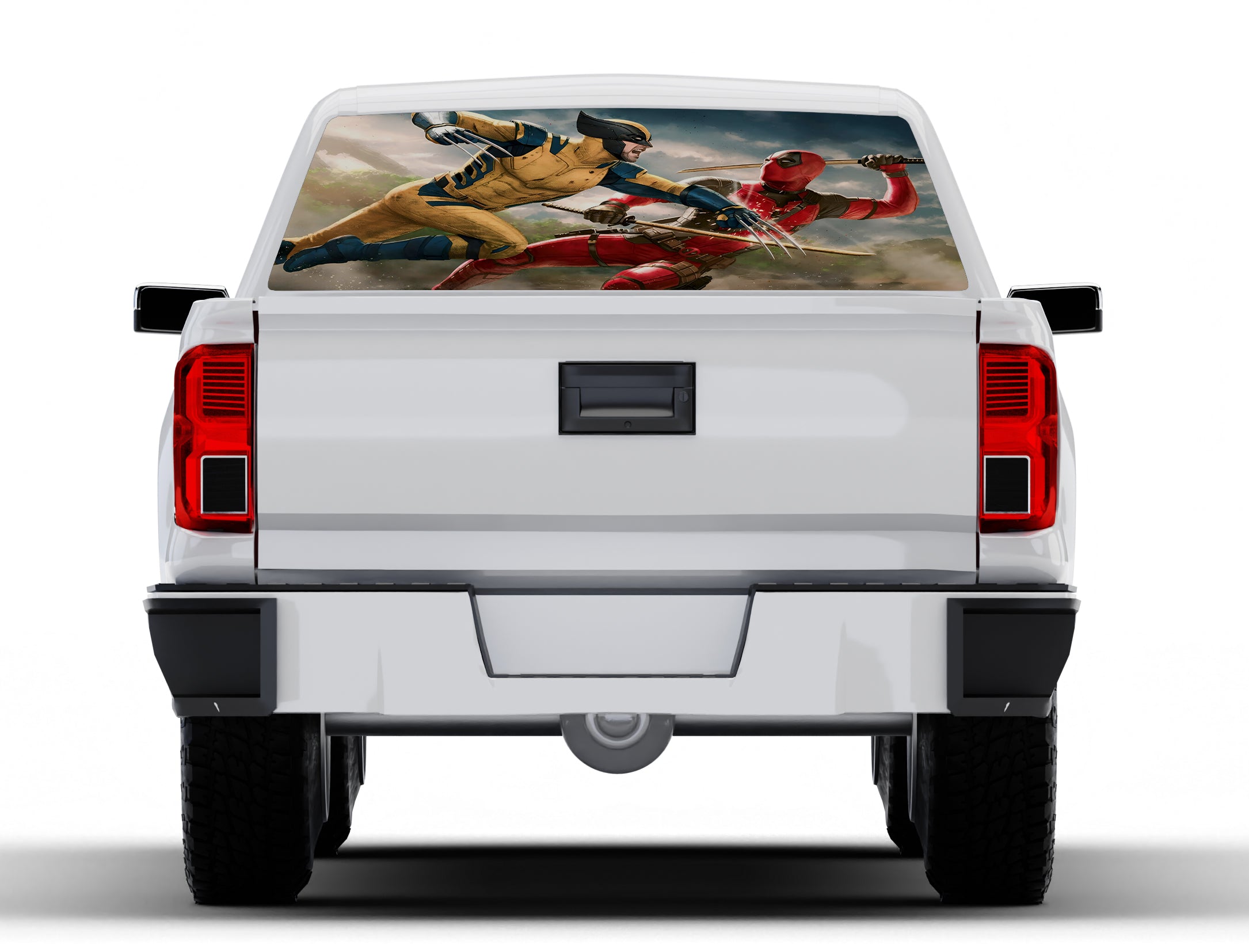 Deadpool Vs Wolverine Car Rear Window See-Through Net Decal R01