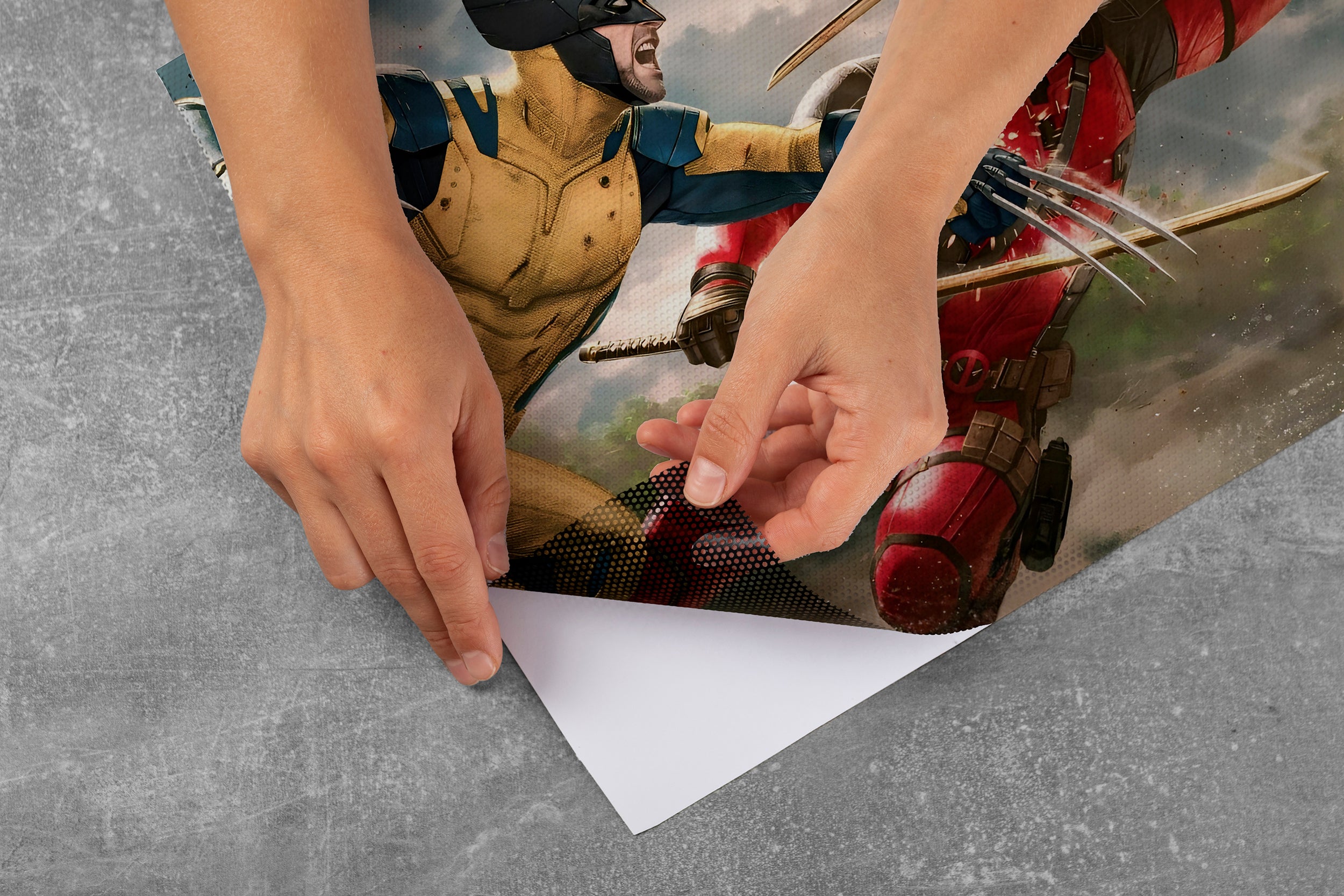 Deadpool Vs Wolverine Car Rear Window See-Through Net Decal R01