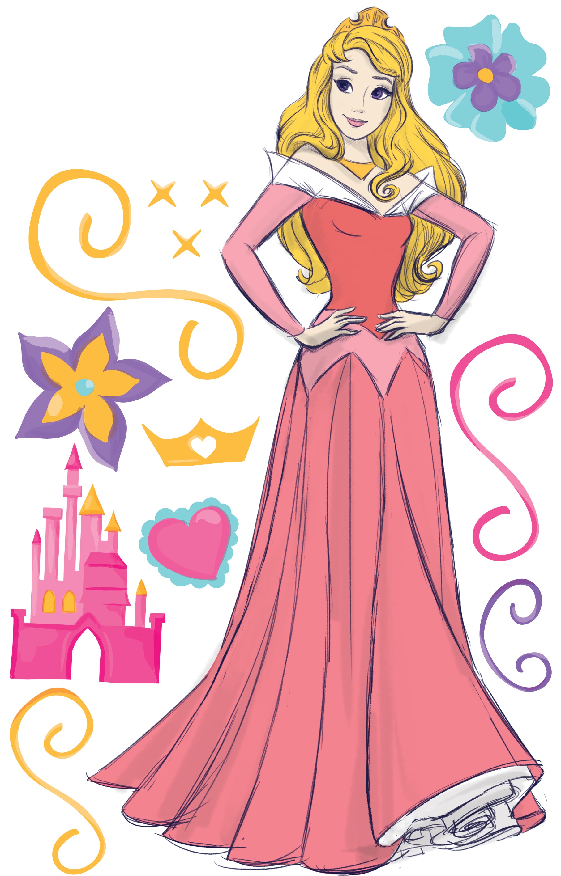 Aurora Sleeping Beauty Princess 3D Wall Sticker Decal