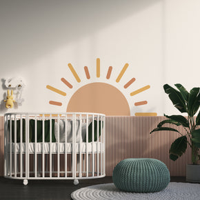 Boho Sun Wall Decal Half Sun Wall Sticker Rising Sun Kids Room Nursery Wall Art