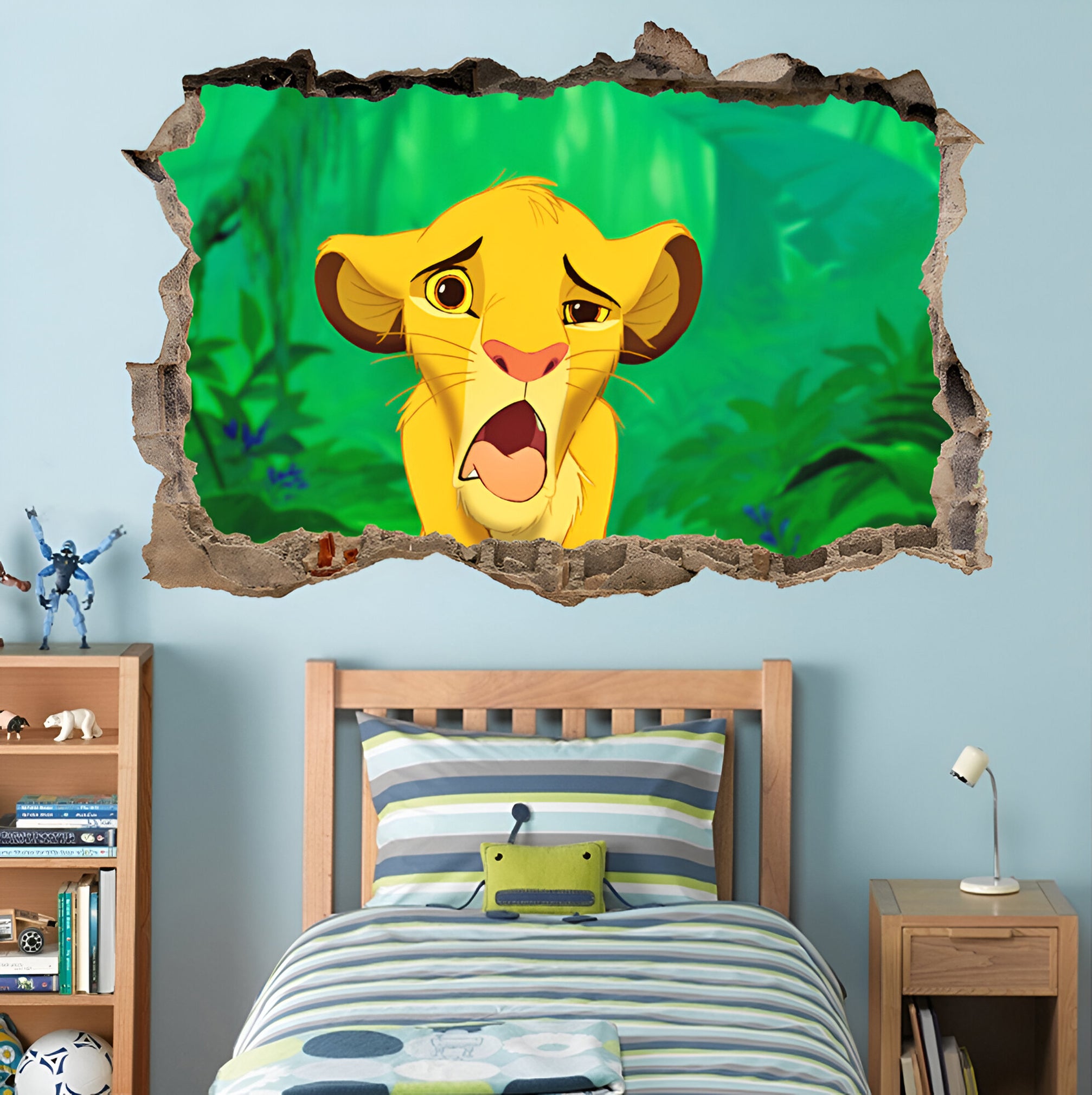 Simba Lion King 3D Smashed Wall Decal Removable Sticker Art Decor LK11