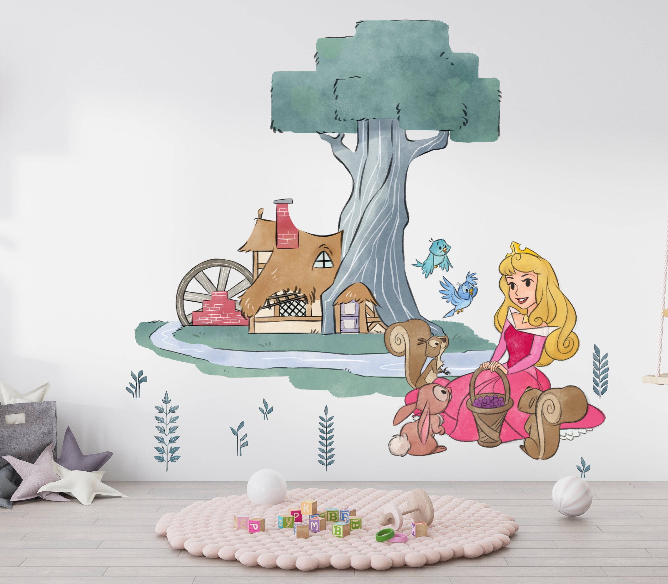 Aurora Disney Princess Scene Wall Decal Wall Sticker Kids Room Wall Art DSP21